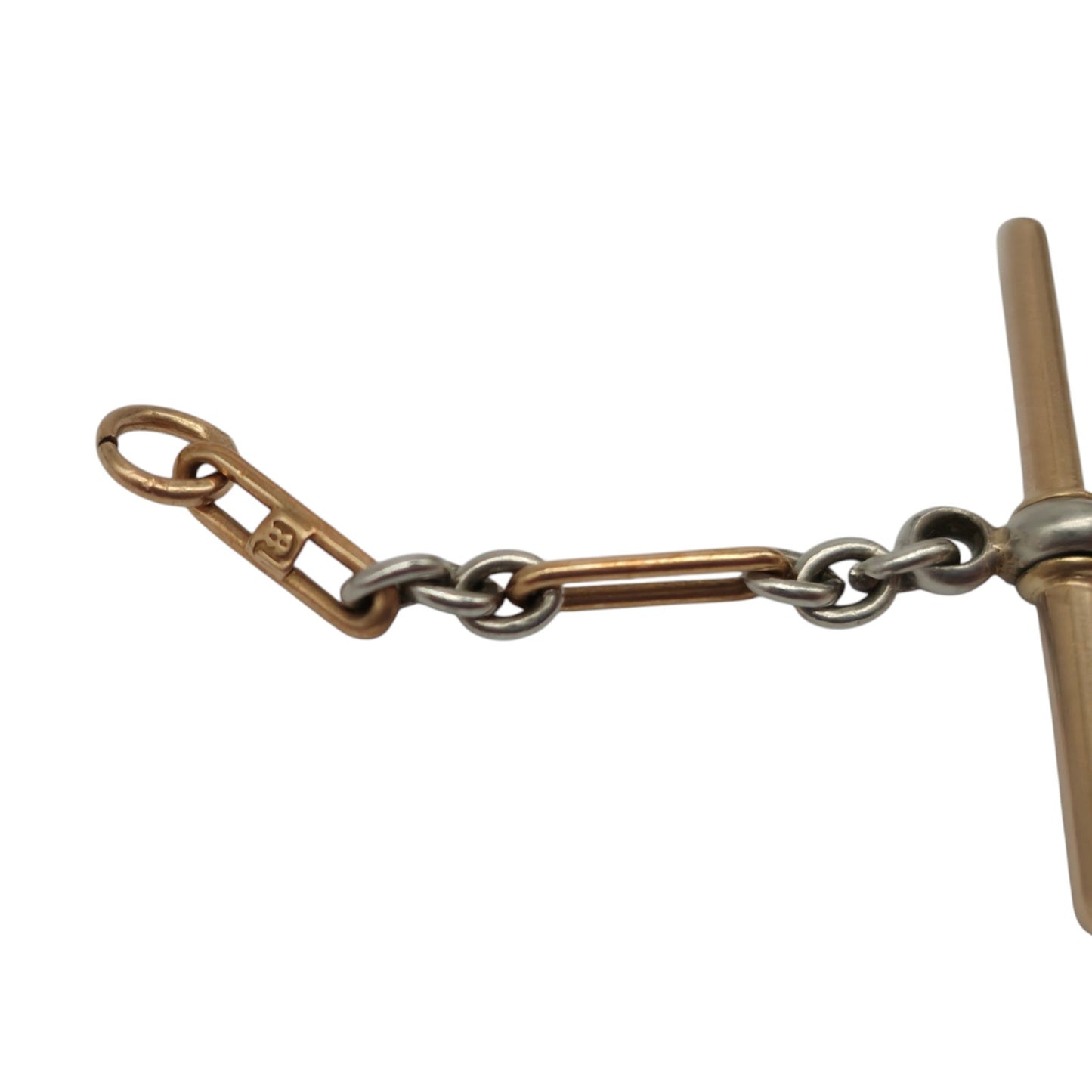 Antique 18ct Rose Gold & Platinum Swivel T-Bar c.1900 L 2.7 cm 2.9 g.