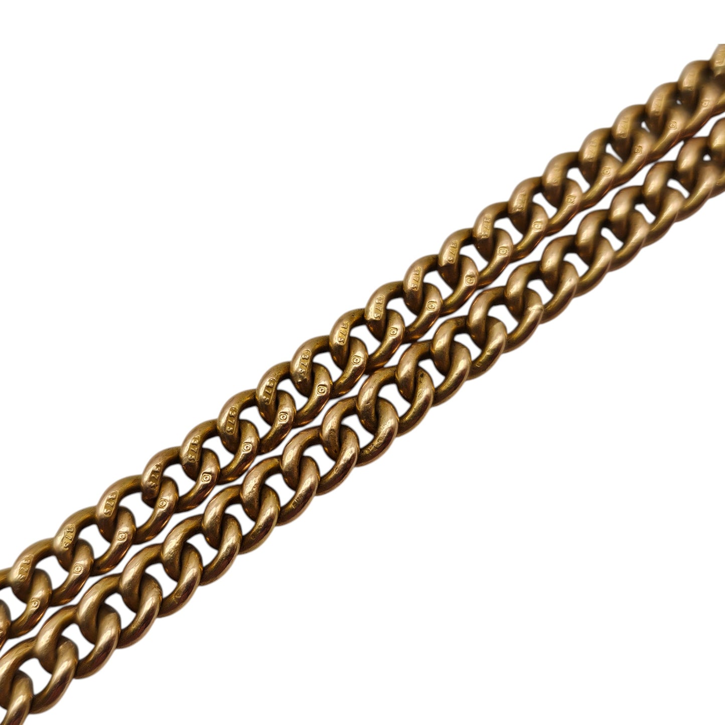 Antique 9ct 375 Rose Gold Albert Chain 1925 L 37.3 cm 24.6 g.