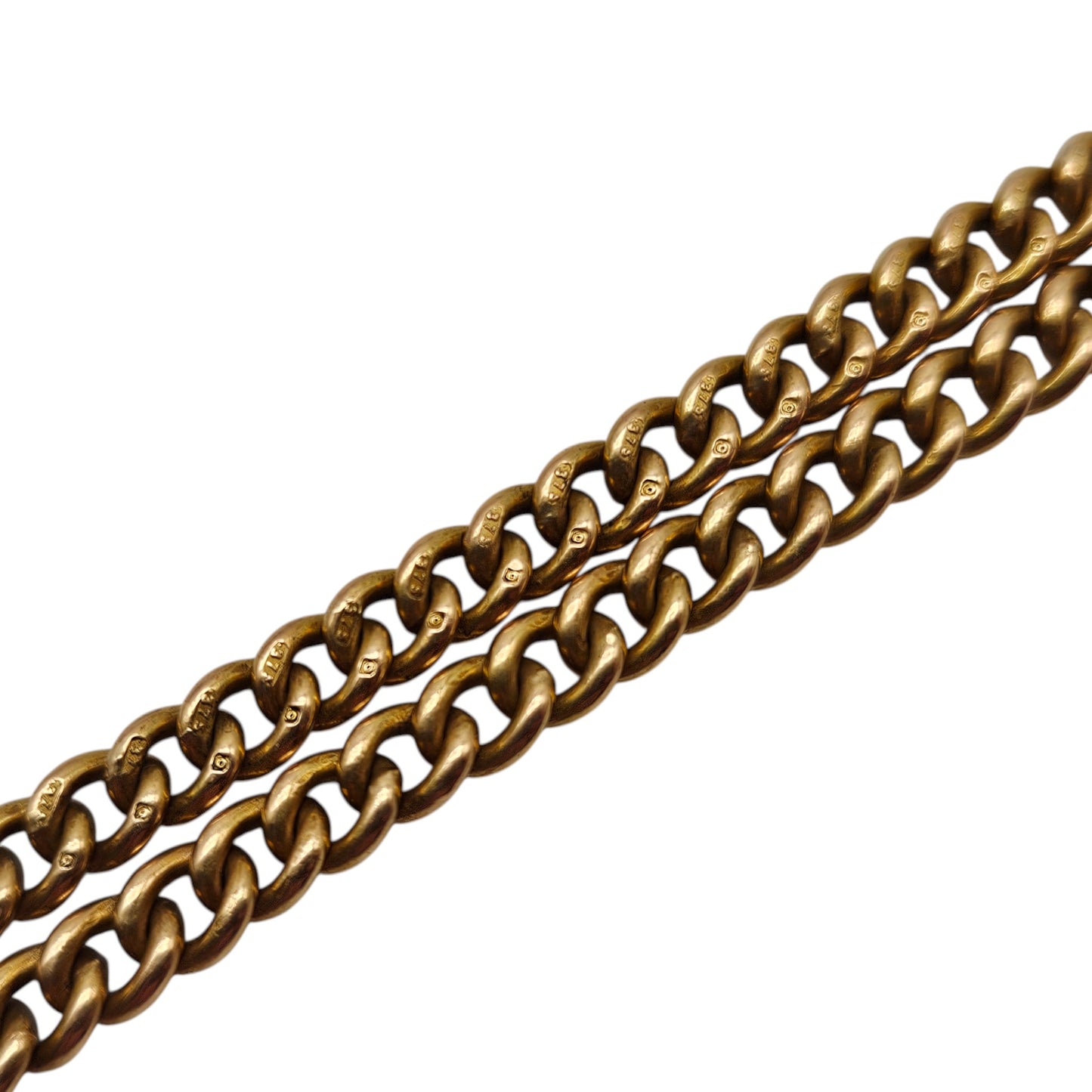 Antique 9ct 375 Rose Gold Albert Chain 1925 L 37.3 cm 24.6 g.