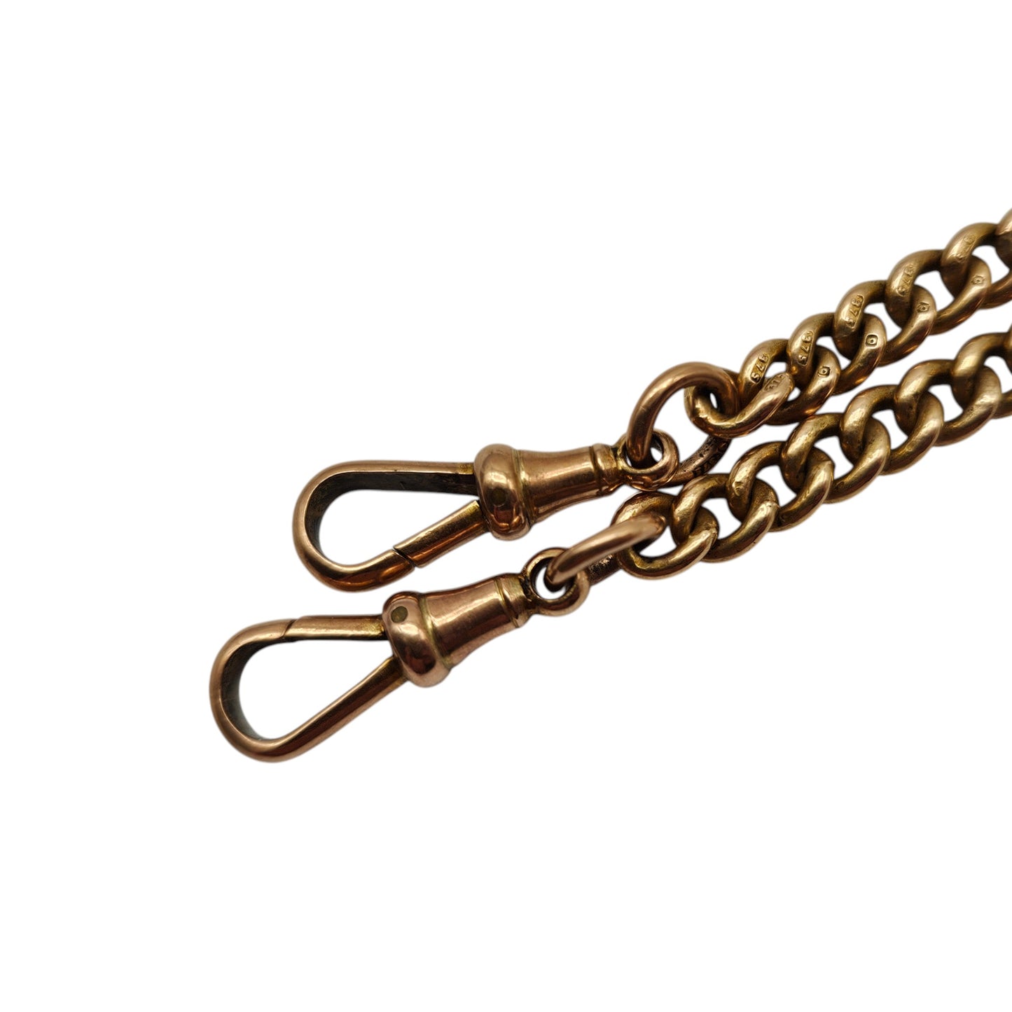 Antique 9ct 375 Rose Gold Albert Chain 1925 L 37.3 cm 24.6 g.
