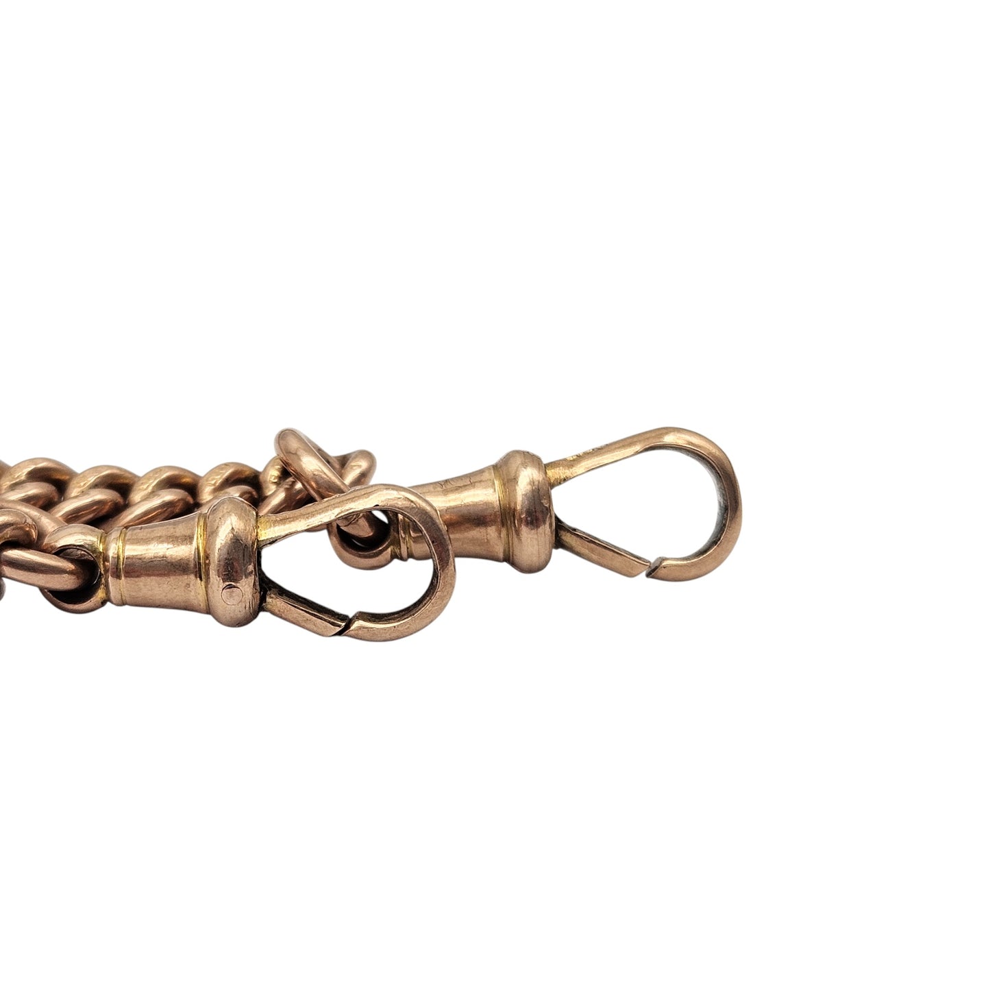 Antique 9ct 375 Rose Gold Double Albert Chain 1924 L 38.4 cm 52.6 g.