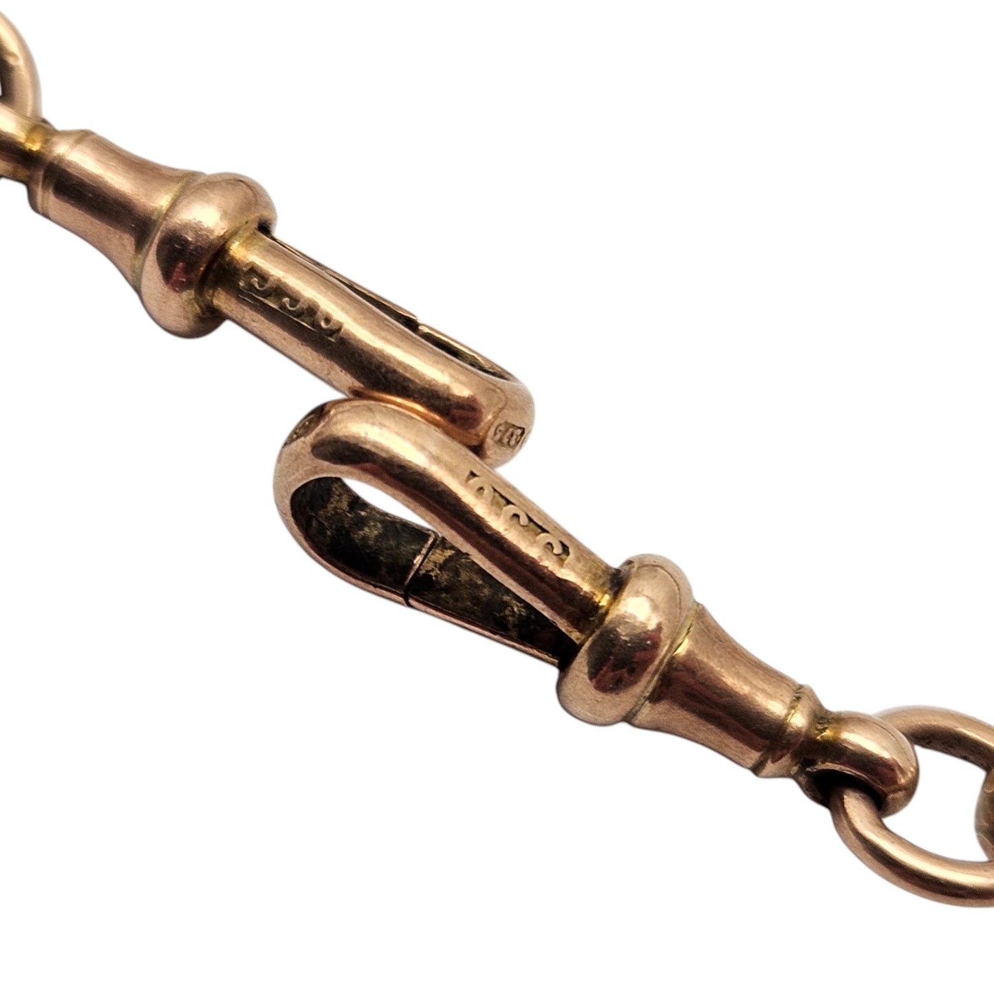 Antique 9ct 375 Rose Gold Albert Chain 1925 L 37.3 cm 24.6 g.