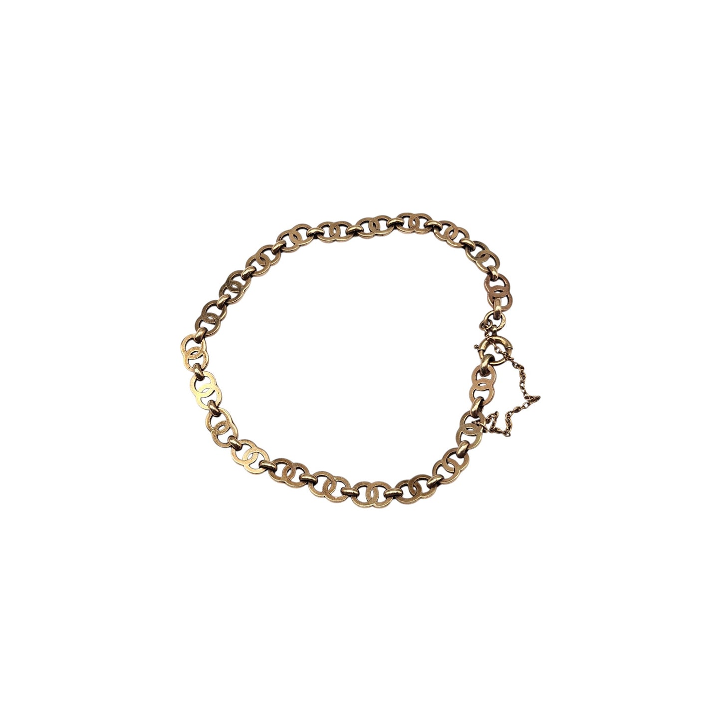 Antique 9ct Yellow Gold Fancy Bracelet c.1900 L 19.1 cm 6.8 g.