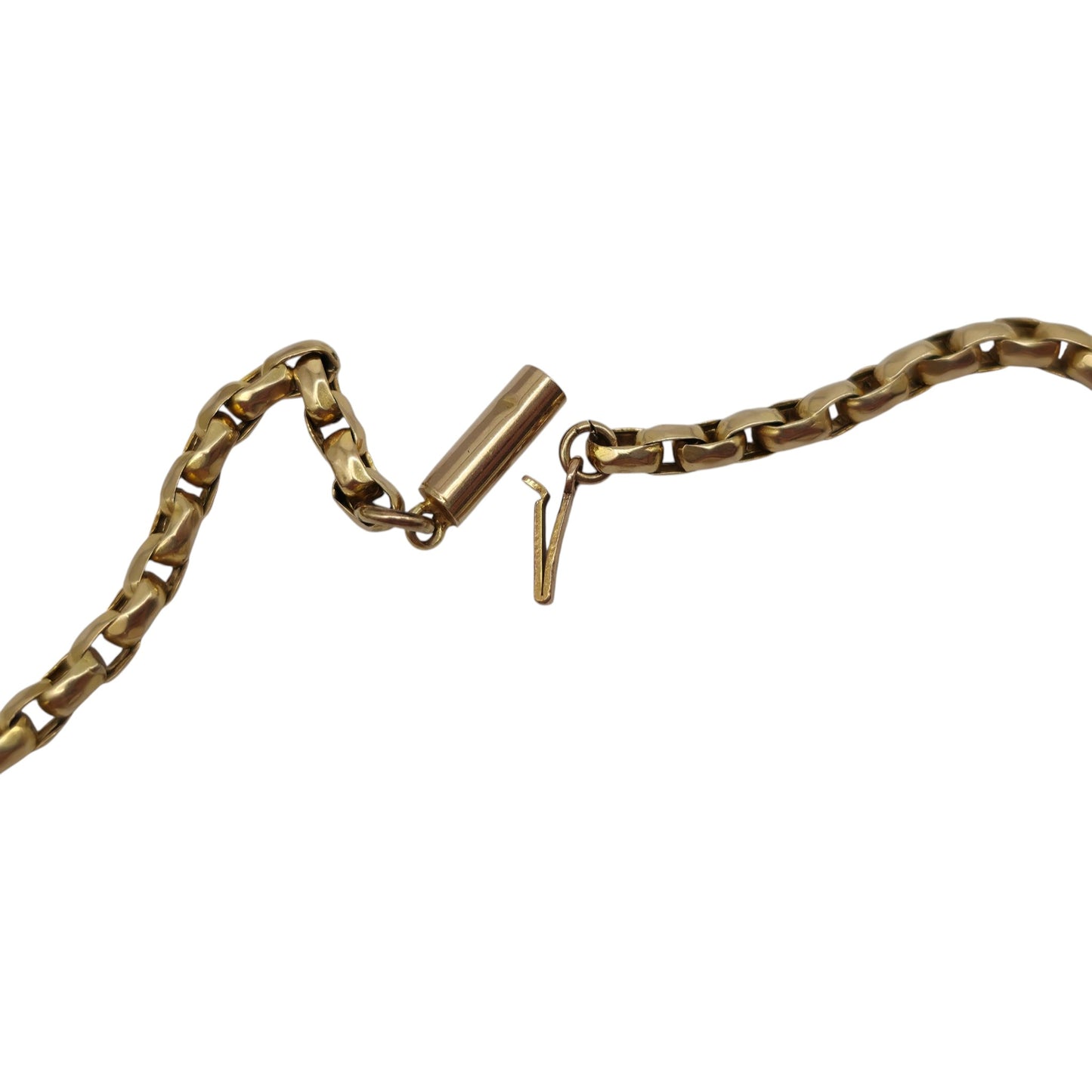 Antique 9ct Yellow Gold Chain With Barrel Clasp c.1900 L 44.4 cm 7.9 g.