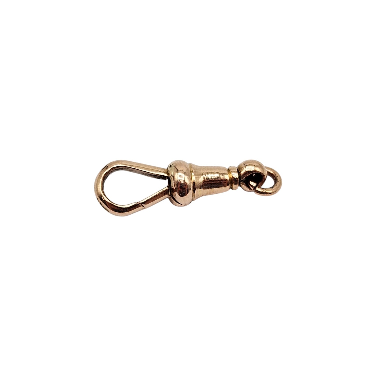 Antique 9ct 375 Rose Gold Swivel Dog Clip c.1900 L 2.2 cm 2.2 g.