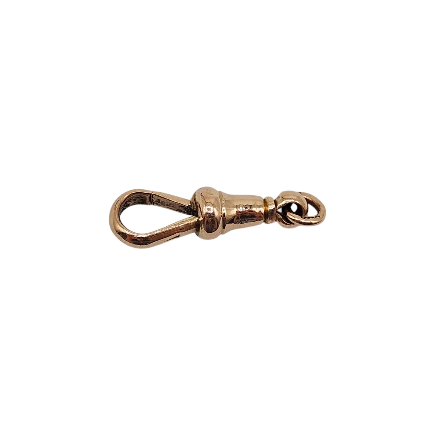 Antique 9ct 375 Rose Gold Swivel Dog Clip c.1900 L 2.2 cm 2.2 g.