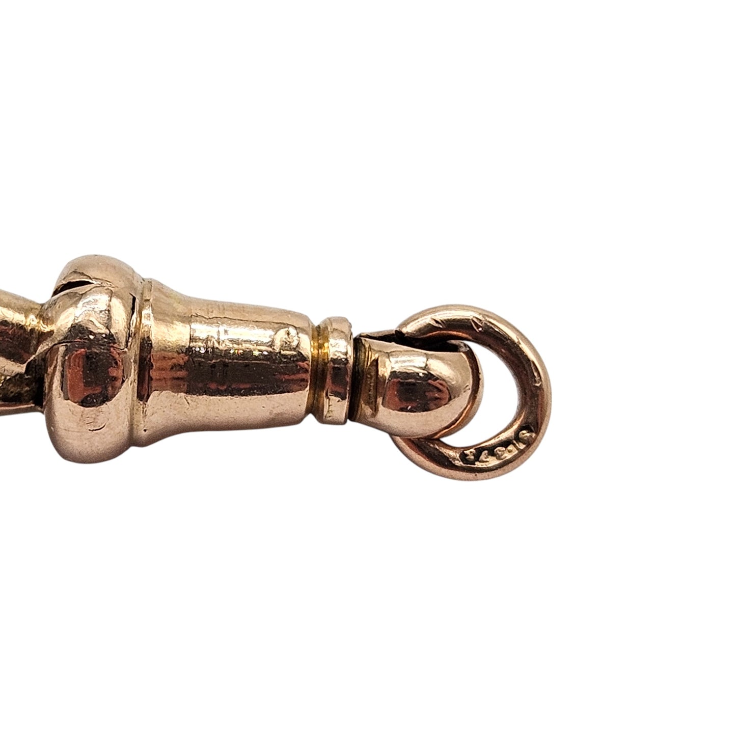 Antique 9ct 375 Rose Gold Swivel Dog Clip c.1900 L 2.2 cm 2.2 g.