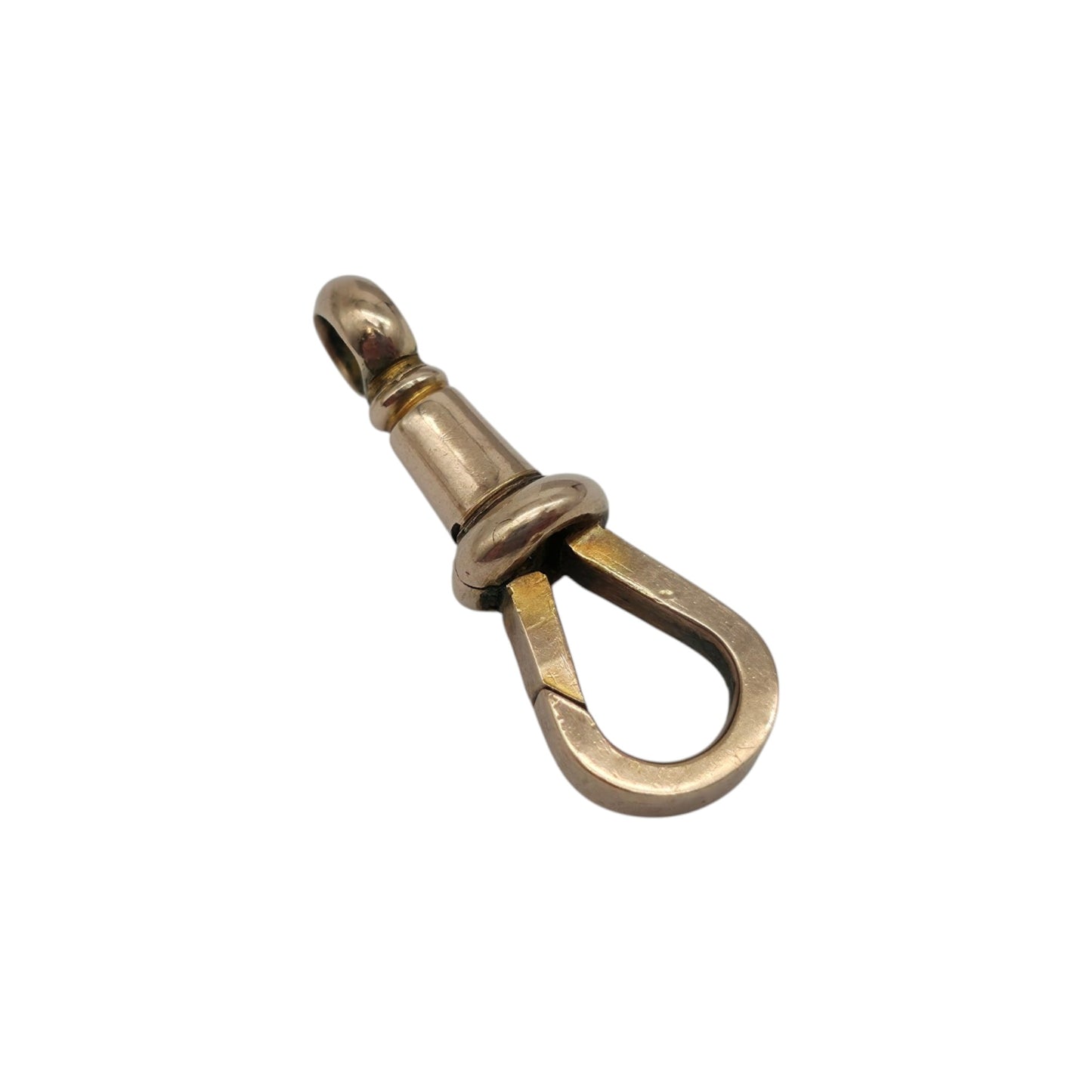 Antique 9ct Rose Gold Swivel Dog Clip c.1900 L 2.0 cm 1.5 g.