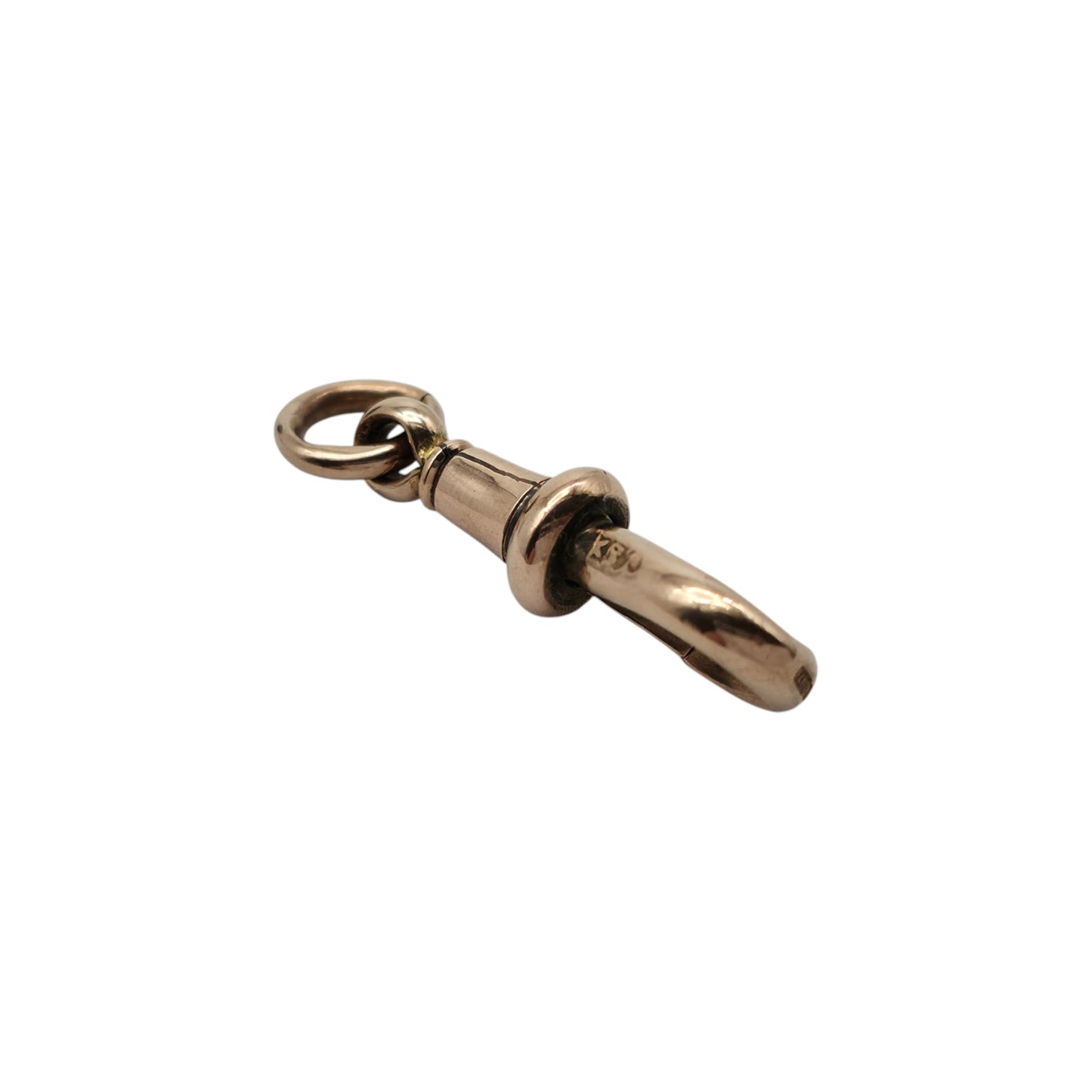 Antique 9ct 375 Rose Gold Swivel Dog Clip c.1900 L 2.3 cm 2.4 g.