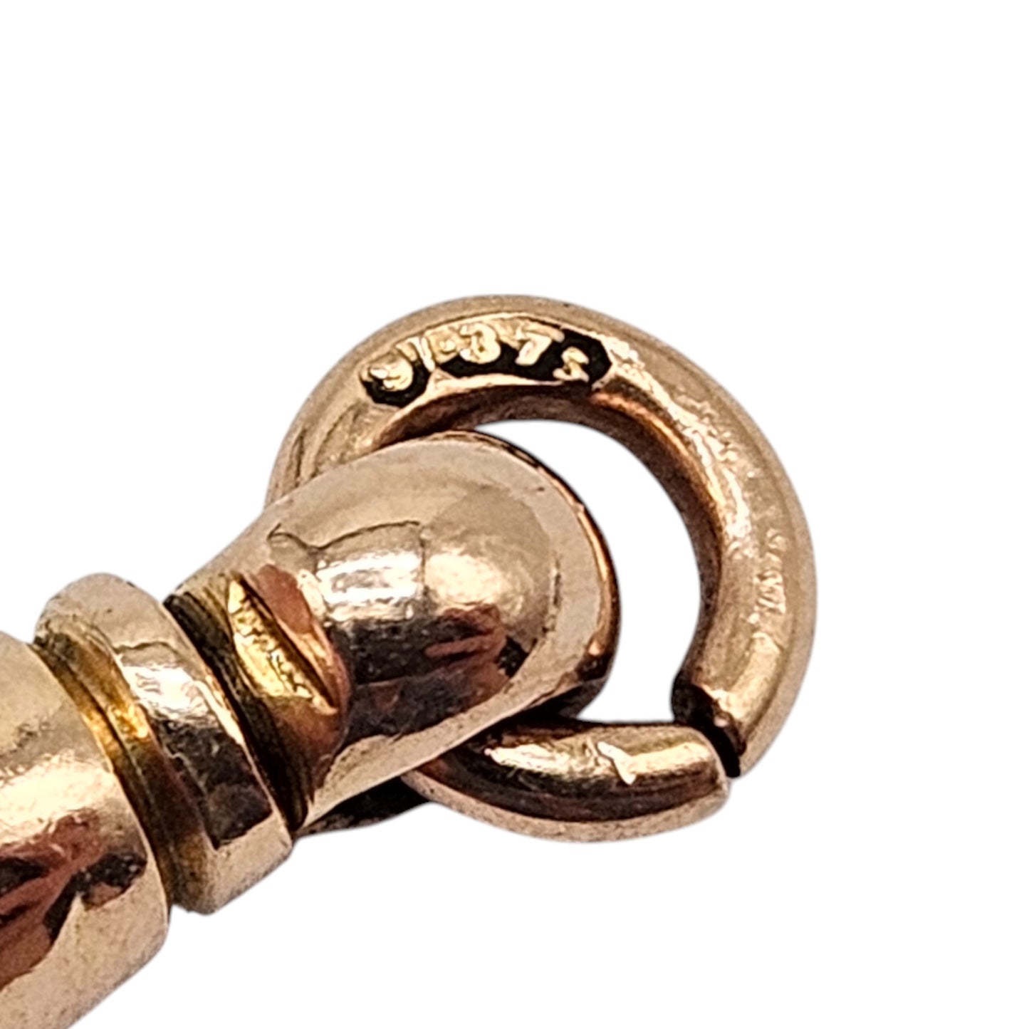 Antique 9ct 375 Rose Gold Swivel Dog Clip c.1900 L 2.2 cm 2.2 g.