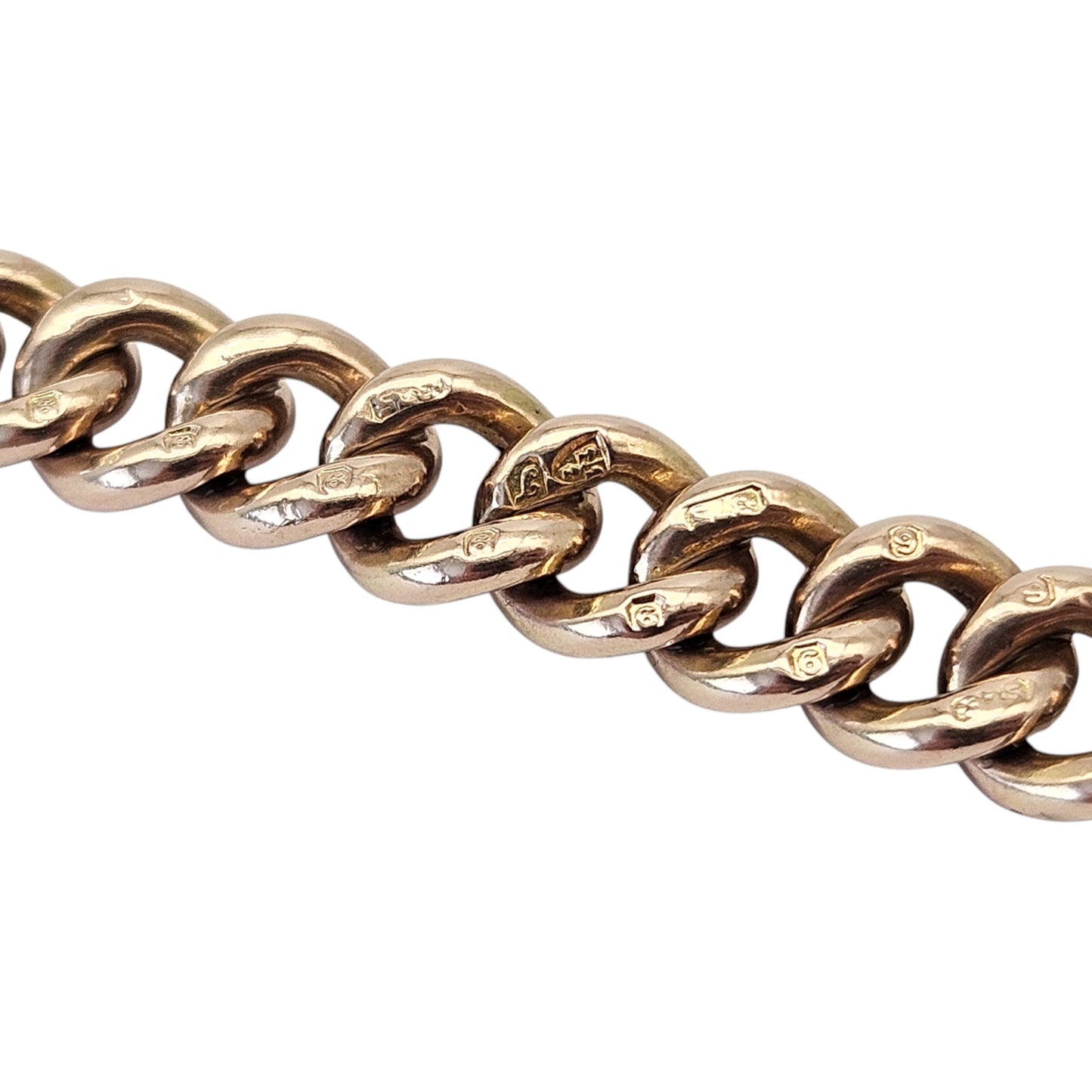 Chester 9ct 375 Rose Gold Double Albert Chain 1919 L 42.1 cm 47.2 g.