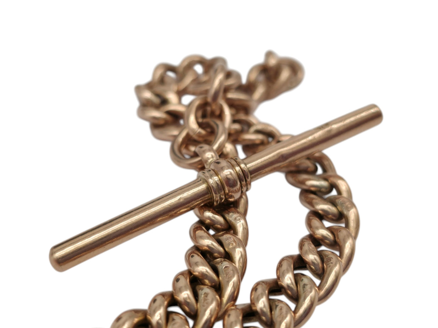 Antique 9ct Rose Gold Double Albert Chain c.1900 L 39.3 cm 24.5 g.