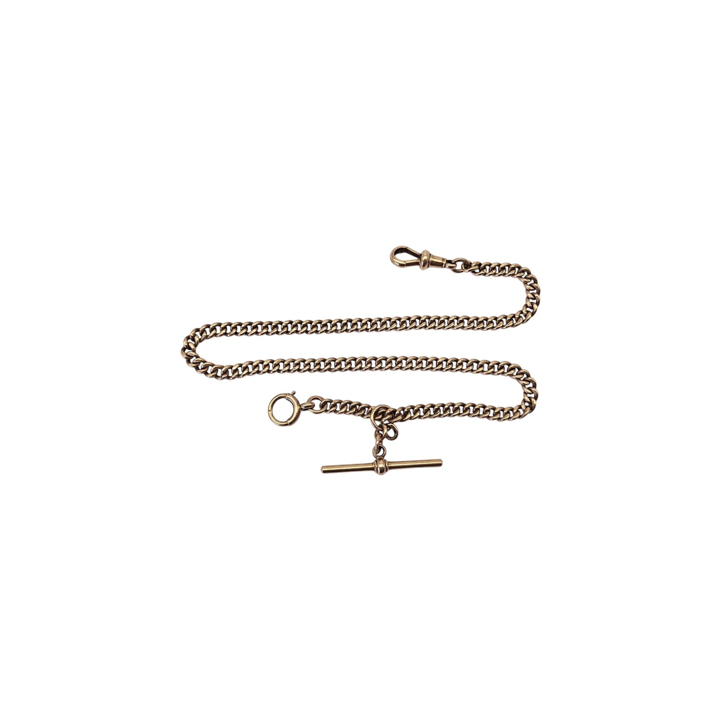 Antique 9ct 375 Rose Gold Double Albert Chain 1919 L 38.1 cm 31.1 g.