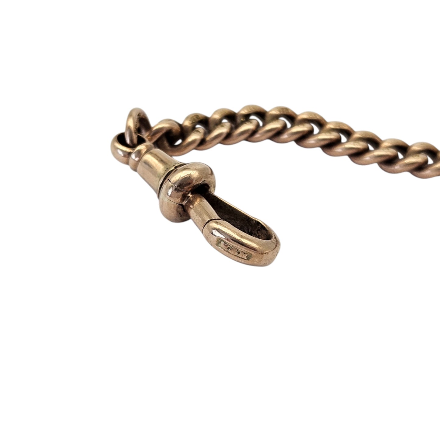 Antique 9ct 375 Rose Gold Double Albert Chain 1919 L 38.1 cm 31.1 g.