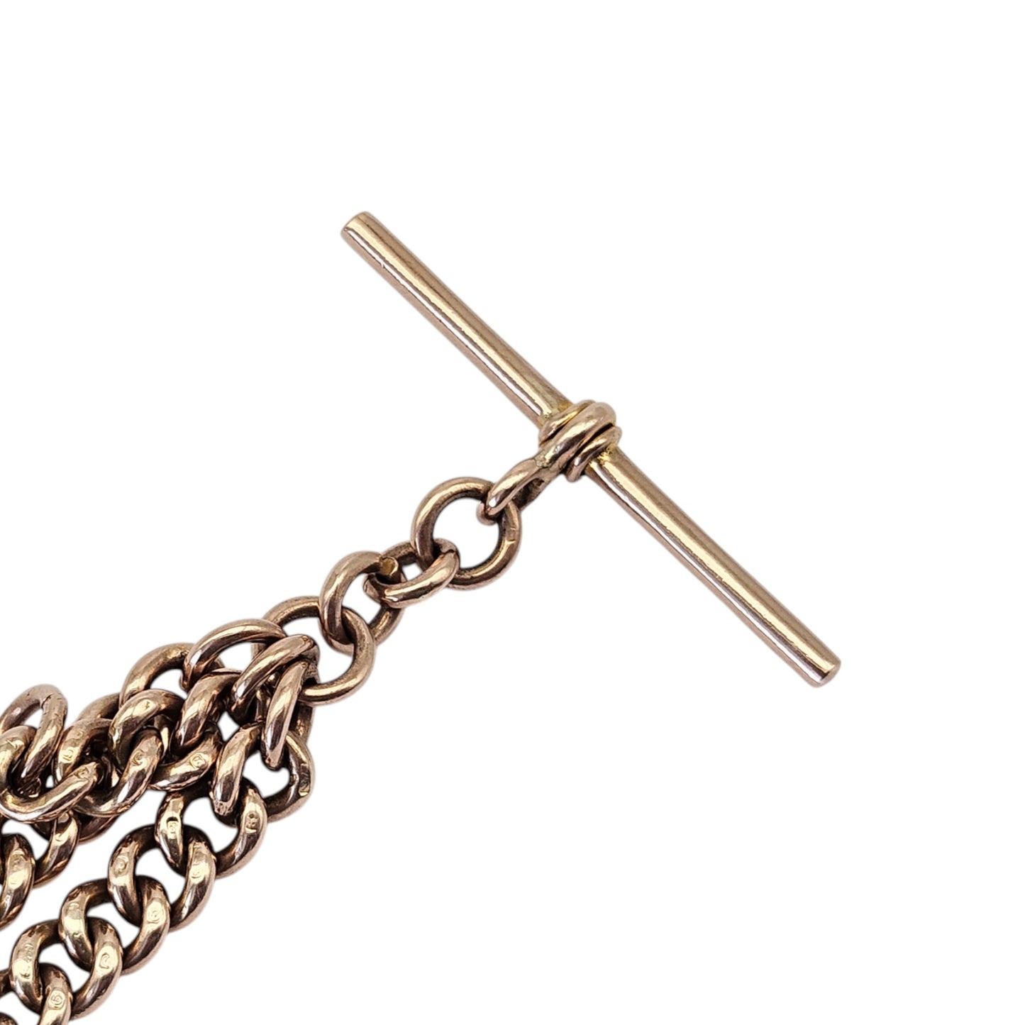 Chester 9ct 375 Rose Gold Double Albert Chain 1919 L 42.1 cm 47.2 g.
