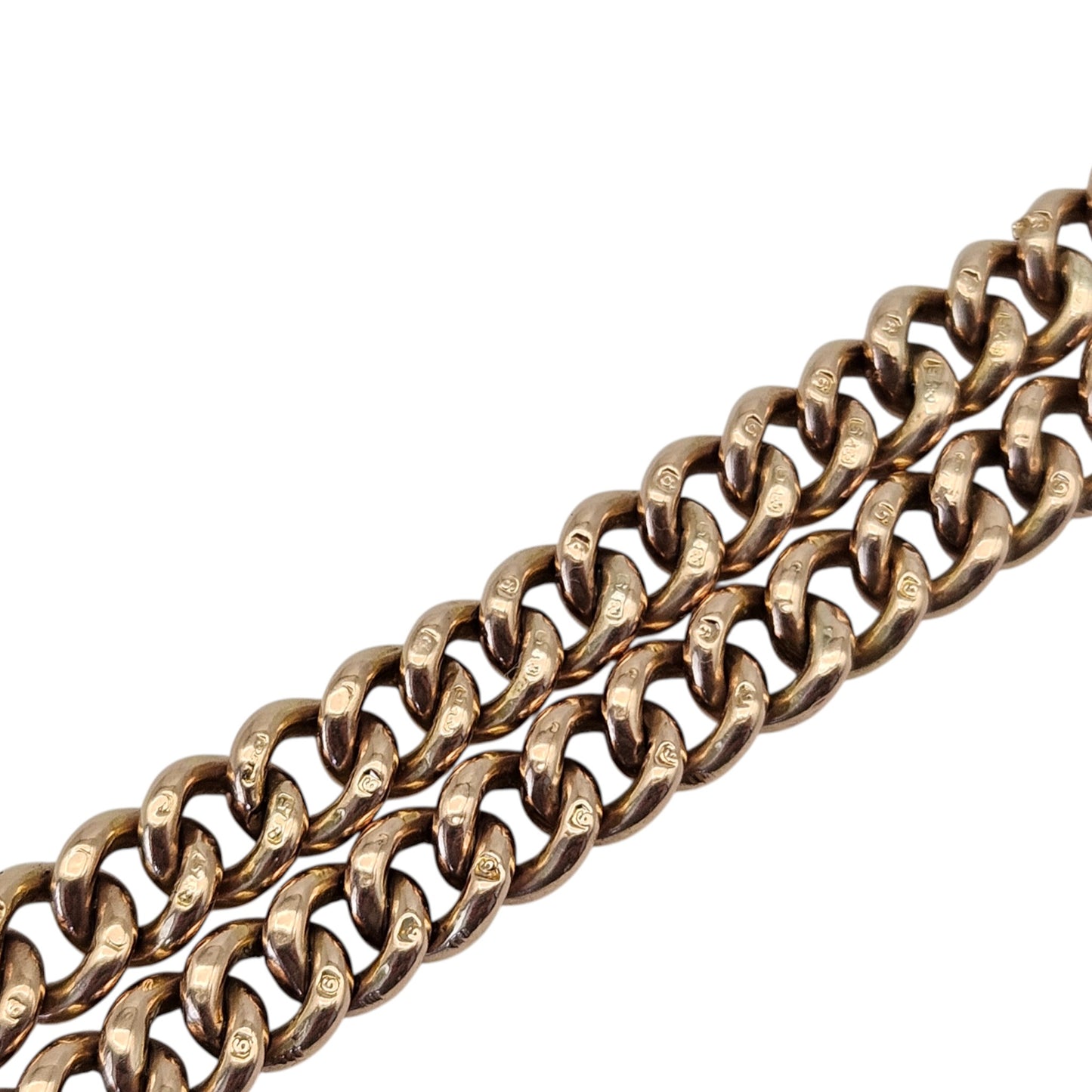 Chester 9ct 375 Rose Gold Double Albert Chain 1919 L 42.1 cm 47.2 g.