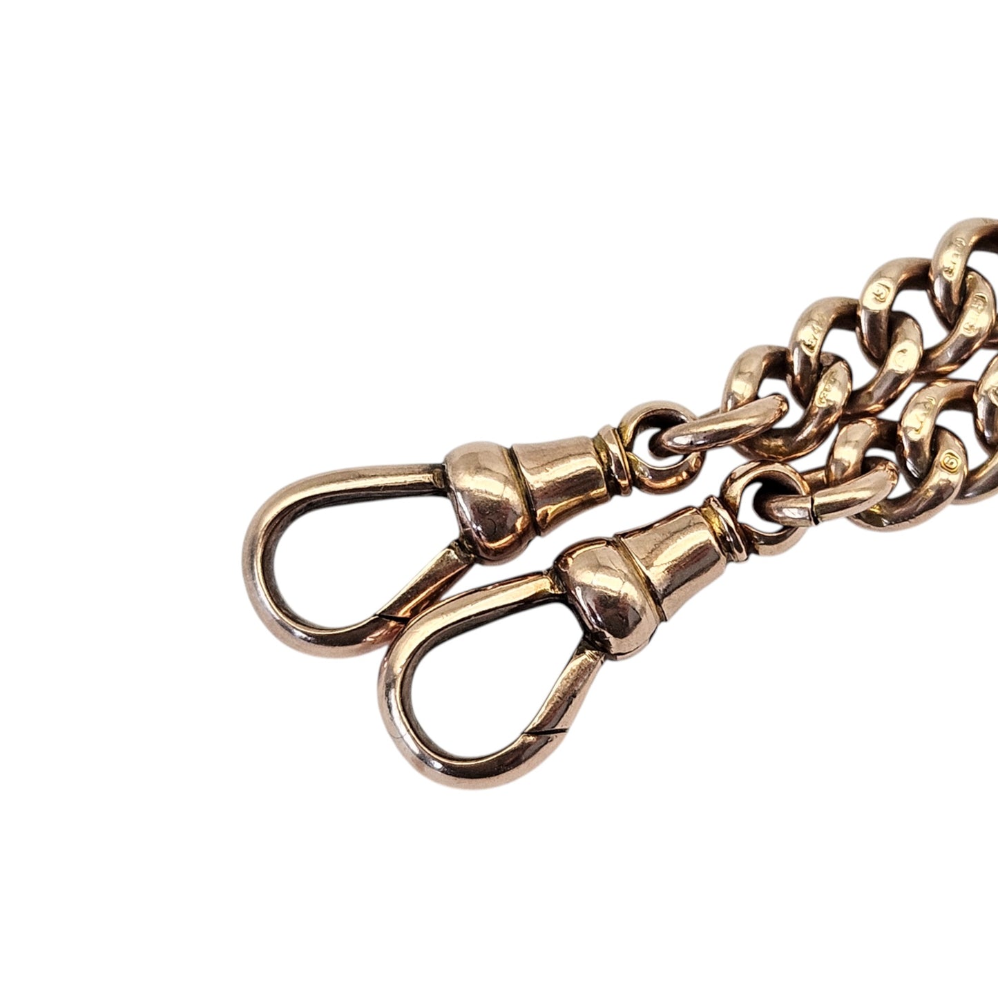 Chester 9ct 375 Rose Gold Double Albert Chain 1919 L 42.1 cm 47.2 g.