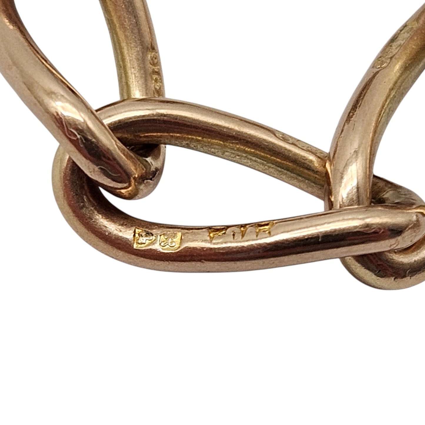 Antique 9ct 375 Rose Gold Double Albert Chain 1923 L 39.0 cm 39.5 g.