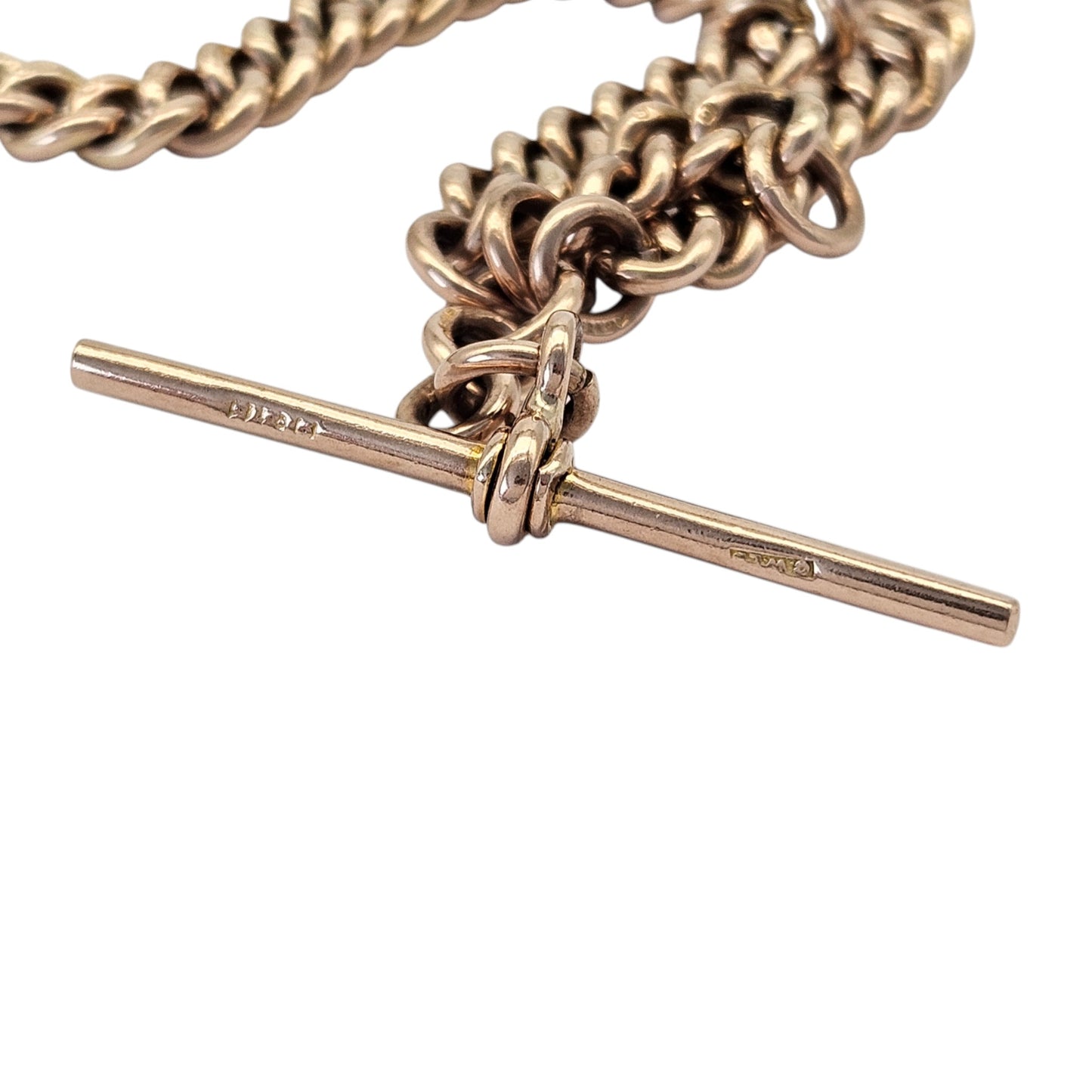 Chester 9ct 375 Rose Gold Double Albert Chain 1919 L 42.1 cm 47.2 g.