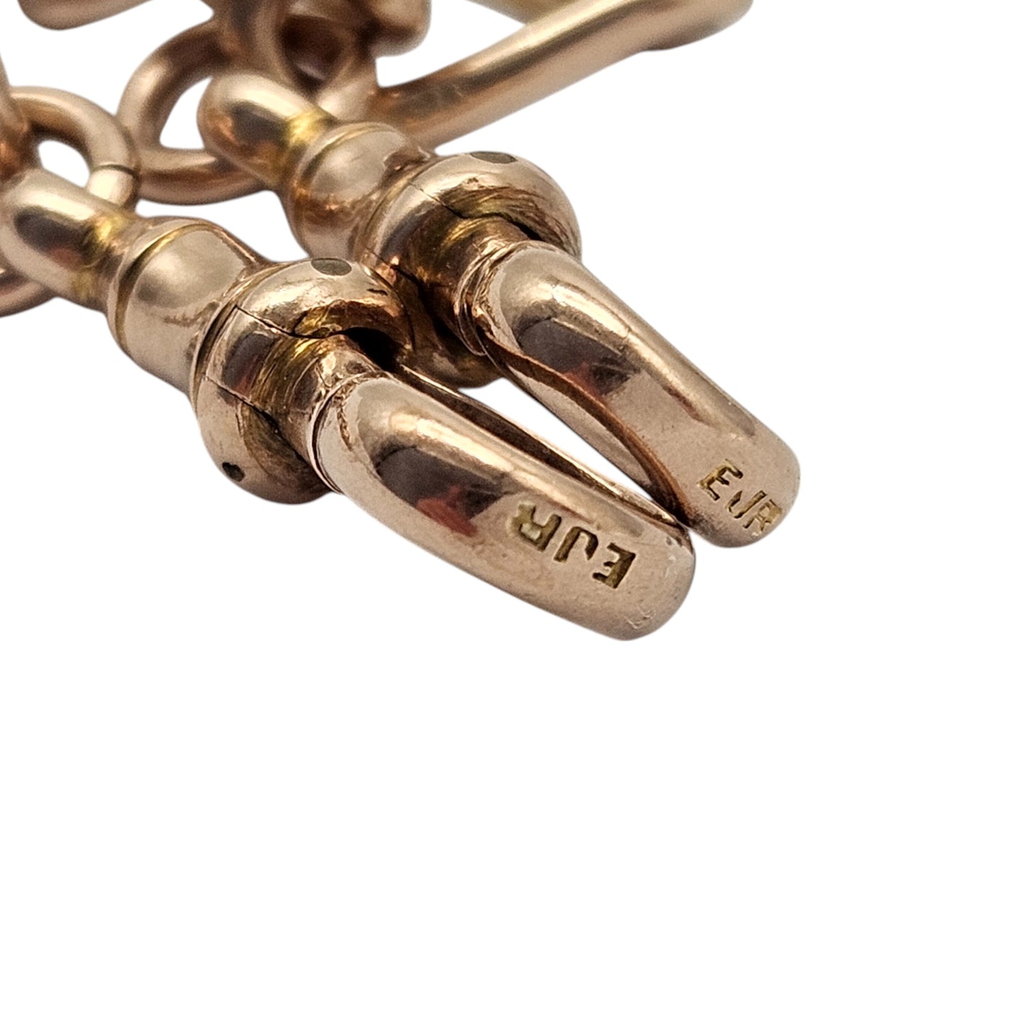 Antique 9ct 375 Rose Gold Double Albert Chain 1923 L 39.0 cm 39.5 g.