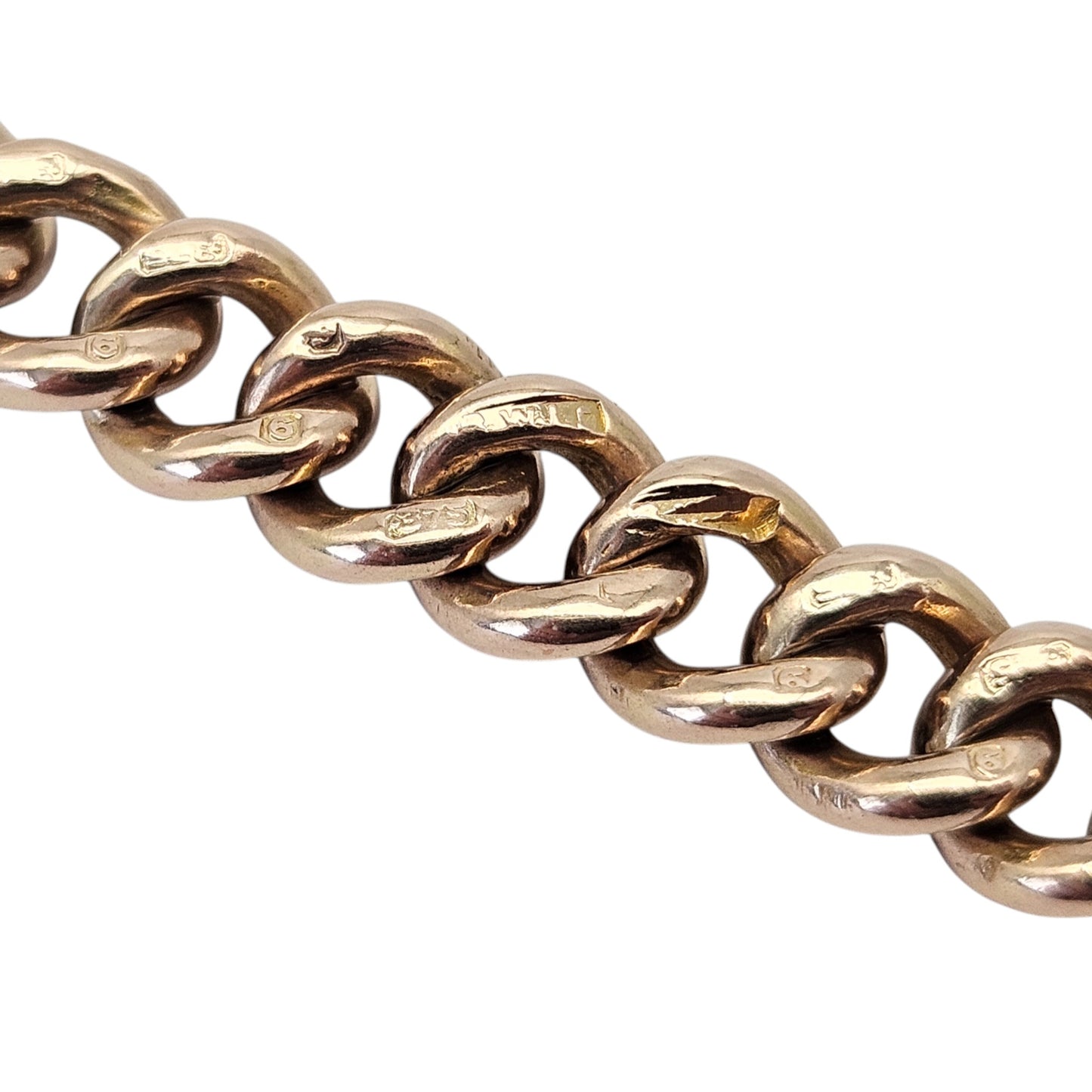 Chester 9ct 375 Rose Gold Double Albert Chain 1919 L 42.1 cm 47.2 g.