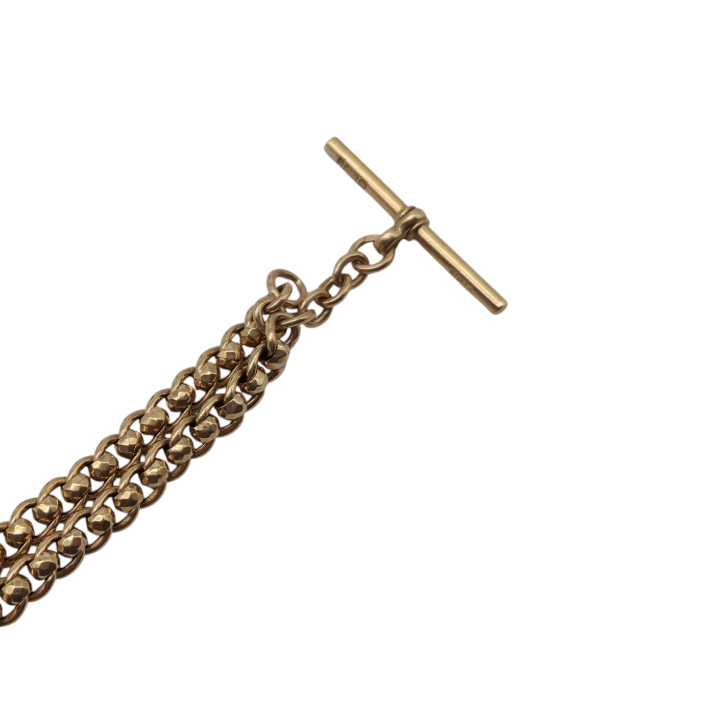 Antique 9ct 375 Rose Gold Double Albert Chain c.1900 L 37.2 cm 31.3 g.