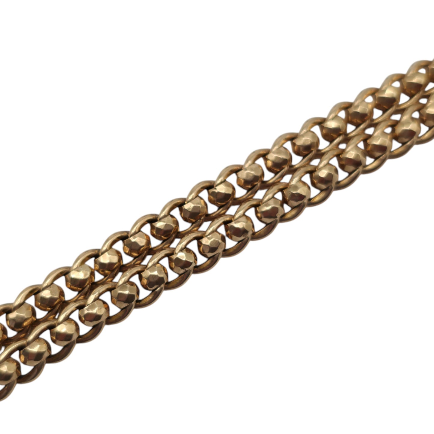 Antique 9ct 375 Rose Gold Double Albert Chain c.1900 L 37.2 cm 31.3 g.