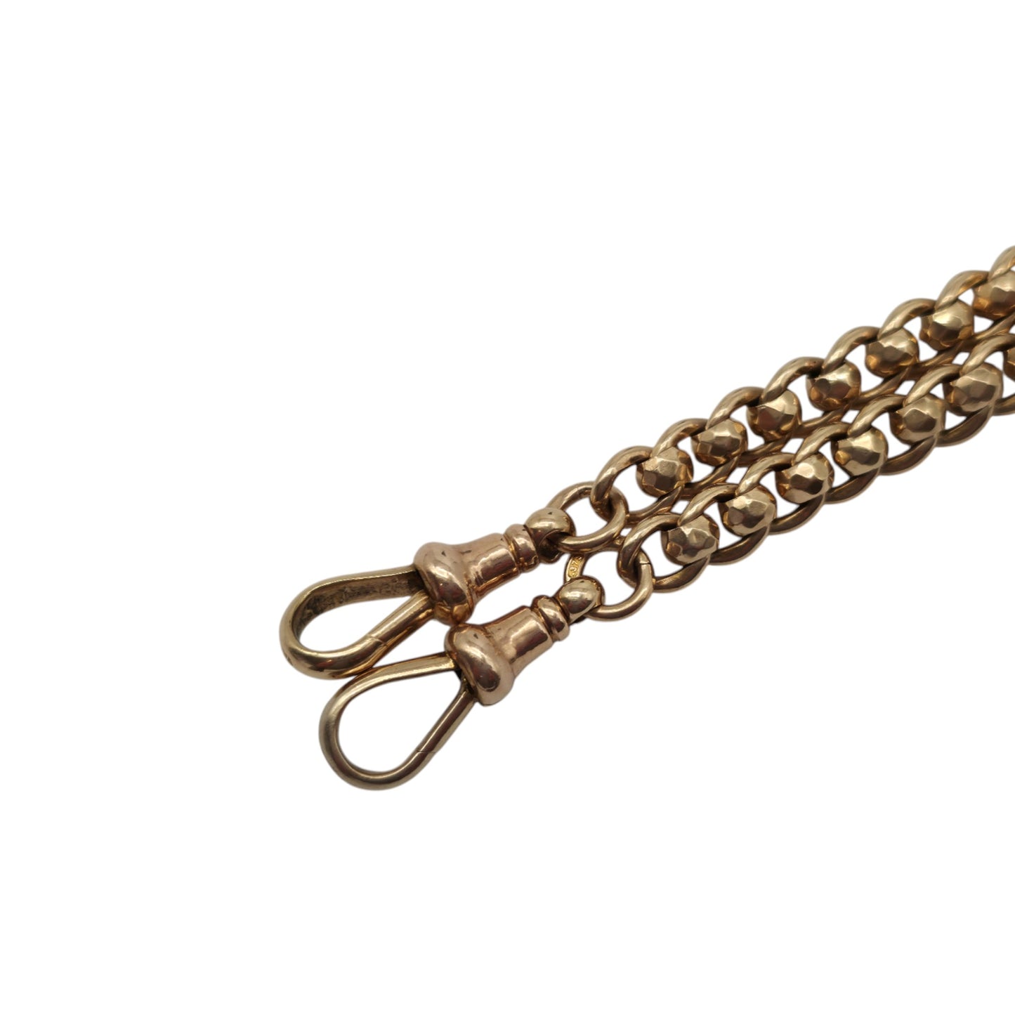 Antique 9ct 375 Rose Gold Double Albert Chain c.1900 L 37.2 cm 31.3 g.