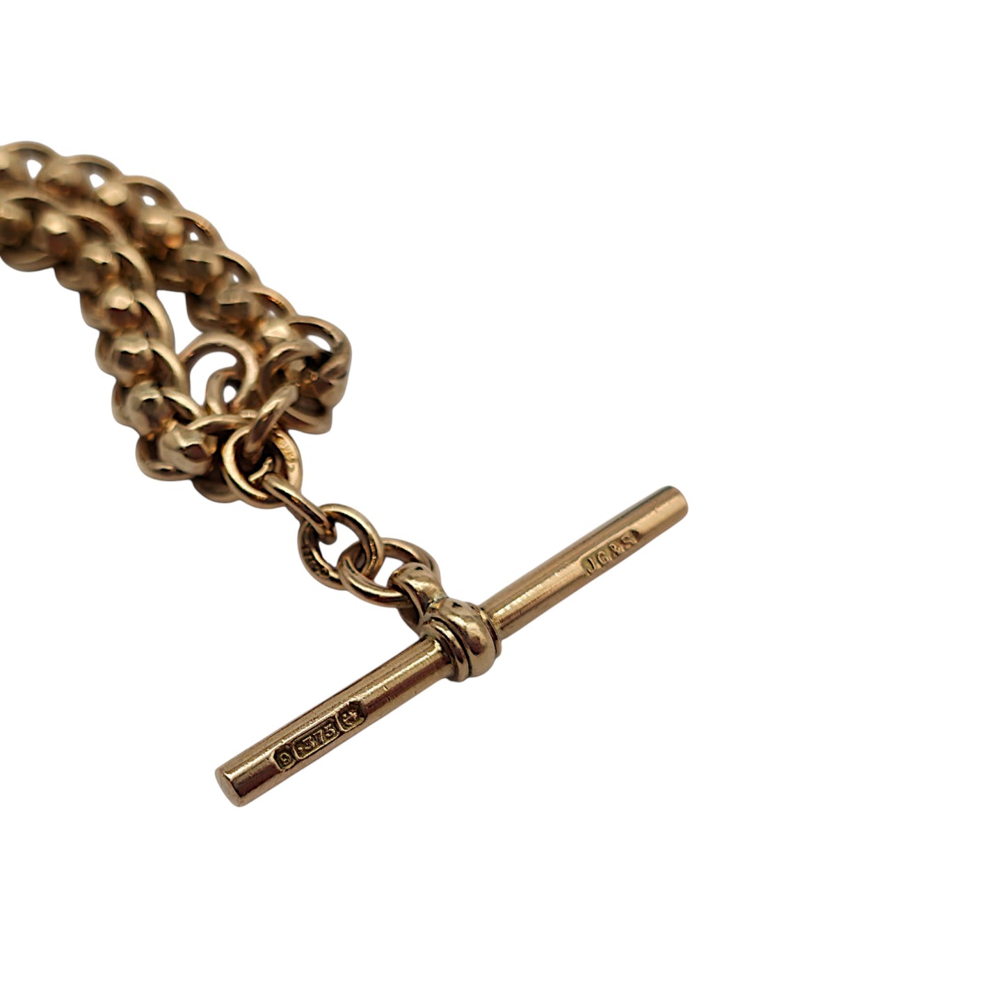 Antique 9ct 375 Rose Gold Double Albert Chain c.1900 L 37.2 cm 31.3 g.