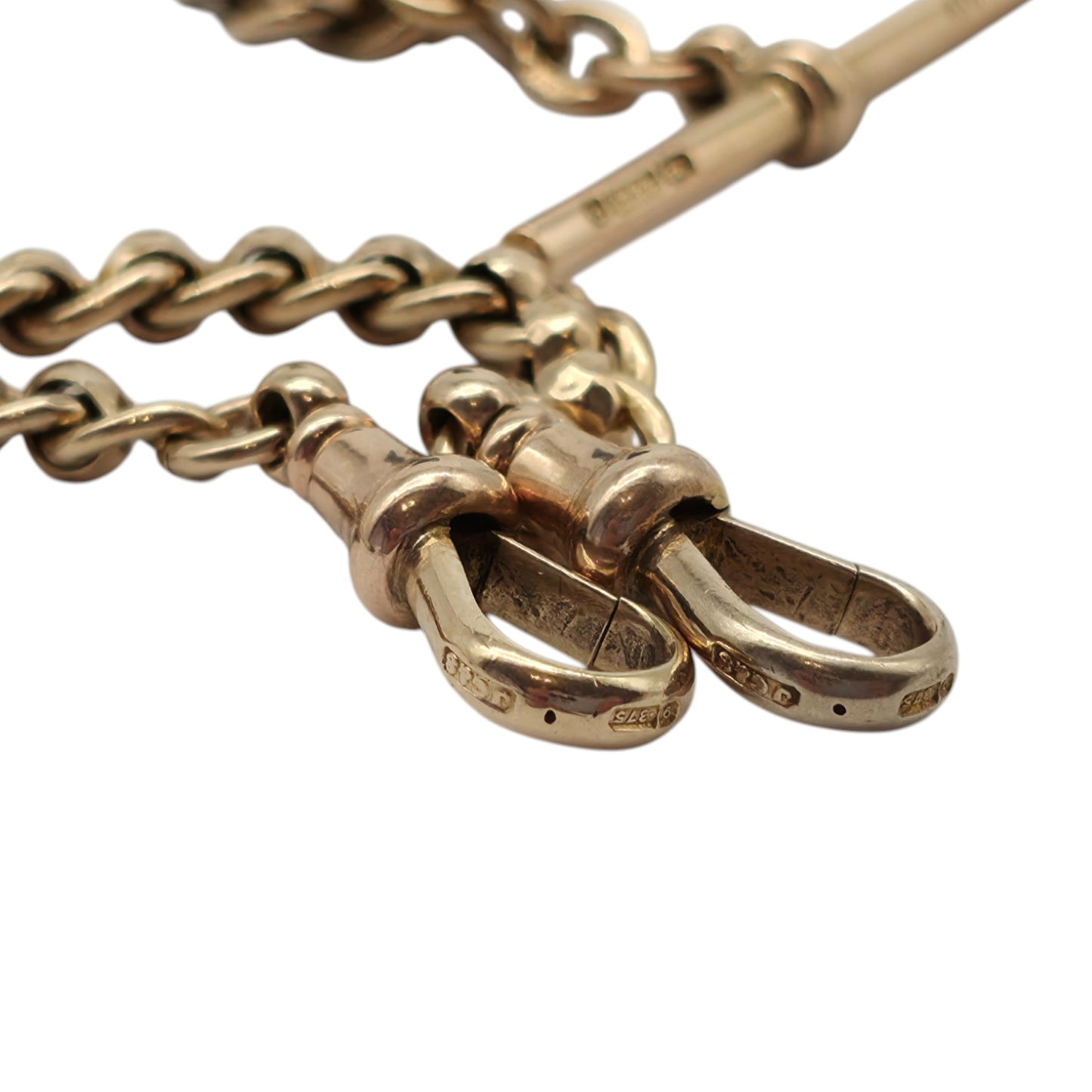 Antique 9ct 375 Rose Gold Double Albert Chain c.1900 L 37.2 cm 31.3 g.