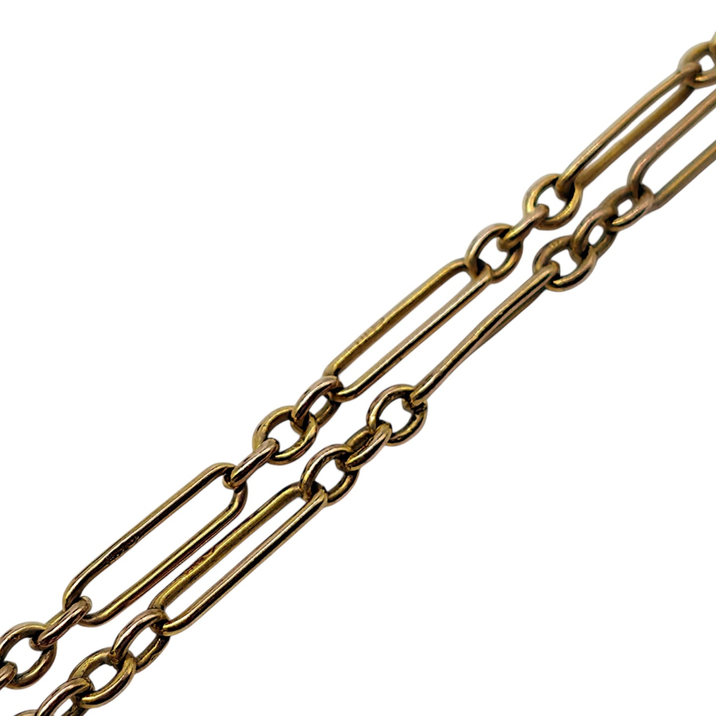 Antique 9ct 375 Yellow Gold Double Albert Chain 1920 L 38.4 cm 12.6 g.