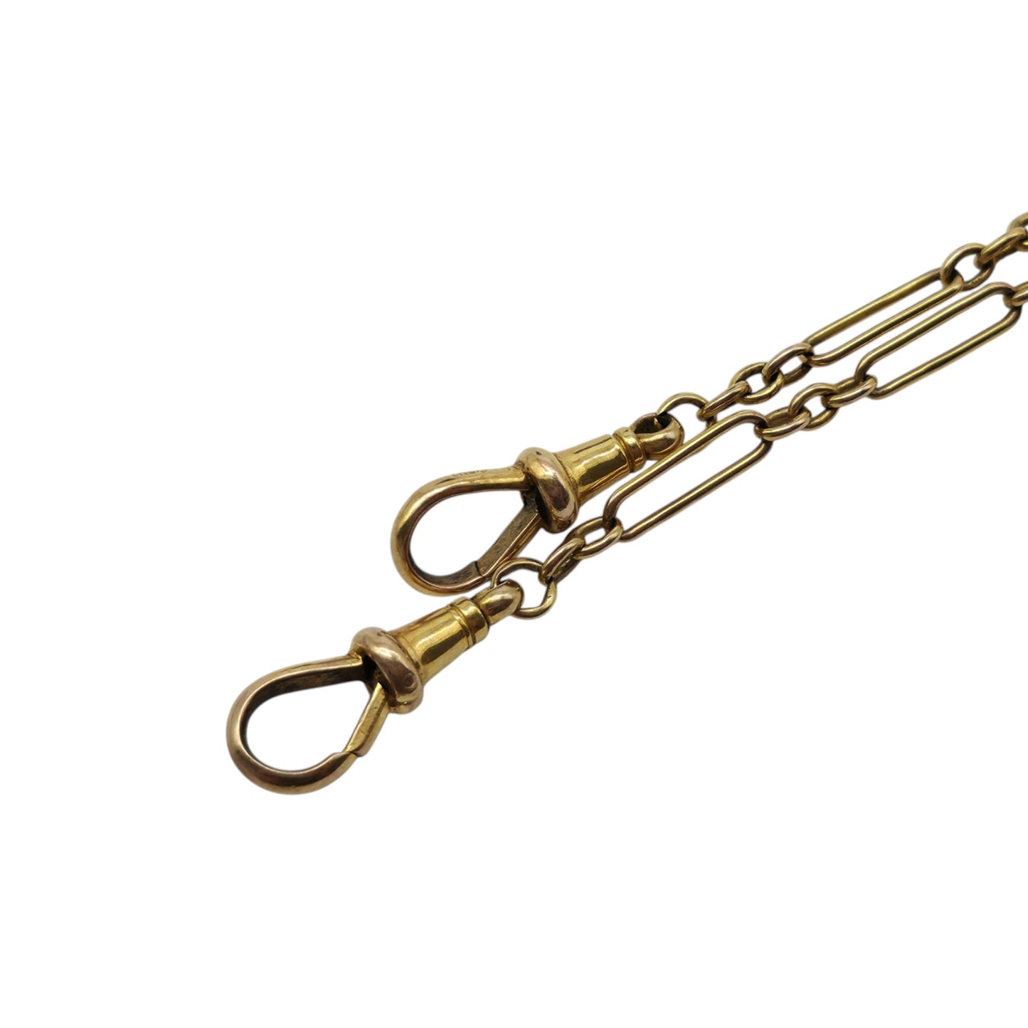 Antique 9ct 375 Yellow Gold Double Albert Chain 1920 L 38.4 cm 12.6 g.