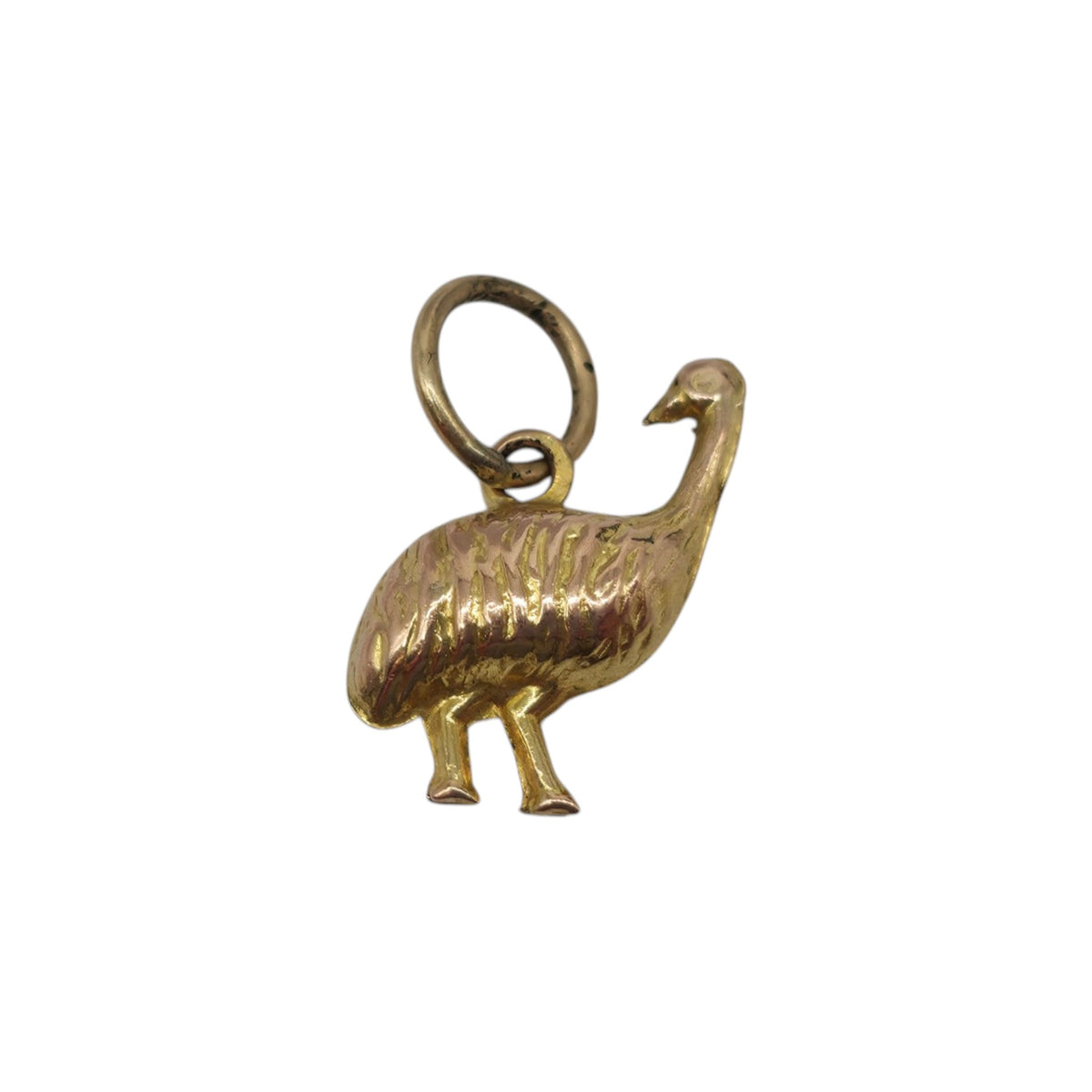 Antique 9ct Yellow Gold Emu Bird Charm c.1900 L 1.2 cm 0.5 g.