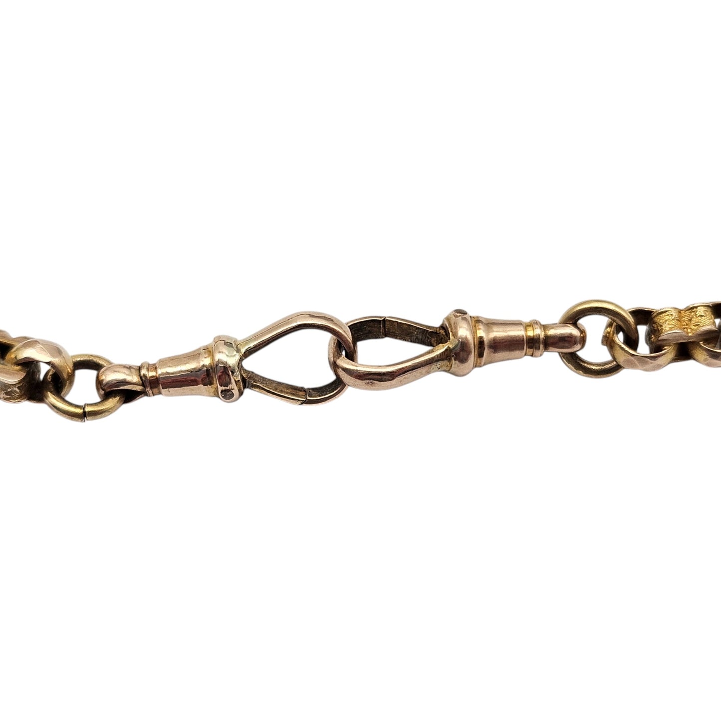 Antique 9ct Rose Gold Fancy Double Albert Chain c.1900 L 35.8 cm 27.2 g.