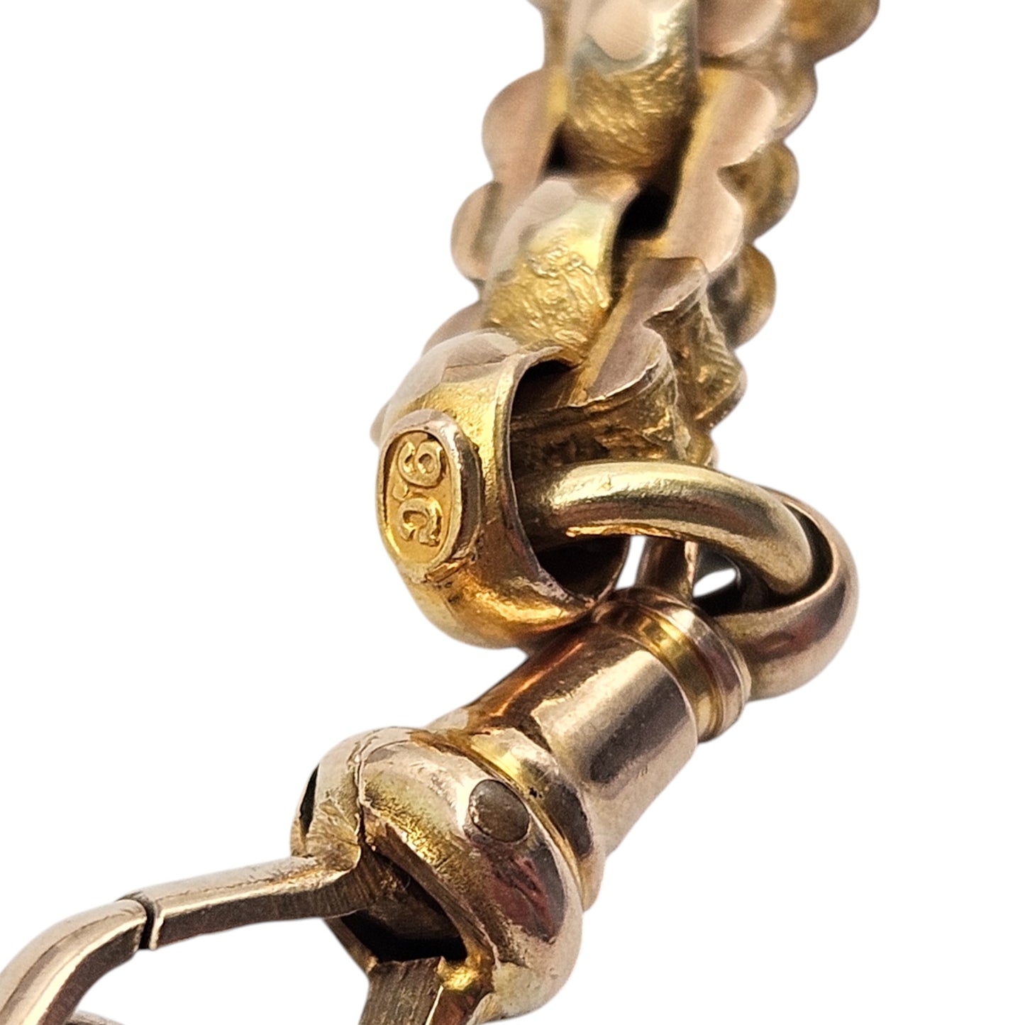 Antique 9ct Rose Gold Fancy Double Albert Chain c.1900 L 35.8 cm 27.2 g.