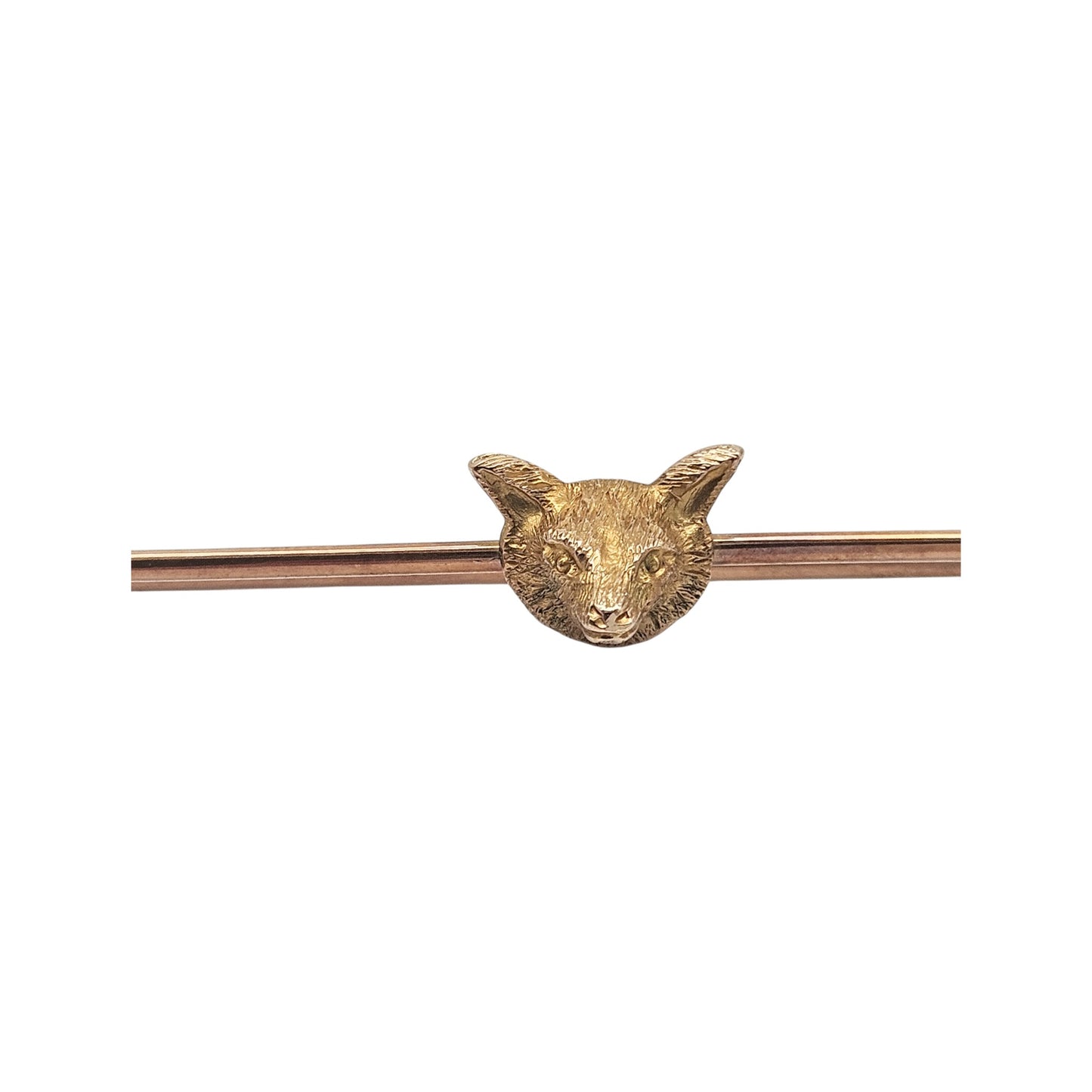 Antique 9ct Rose Gold Fox Head Brooch c.1900 L 7.4 cm 5.0 g.