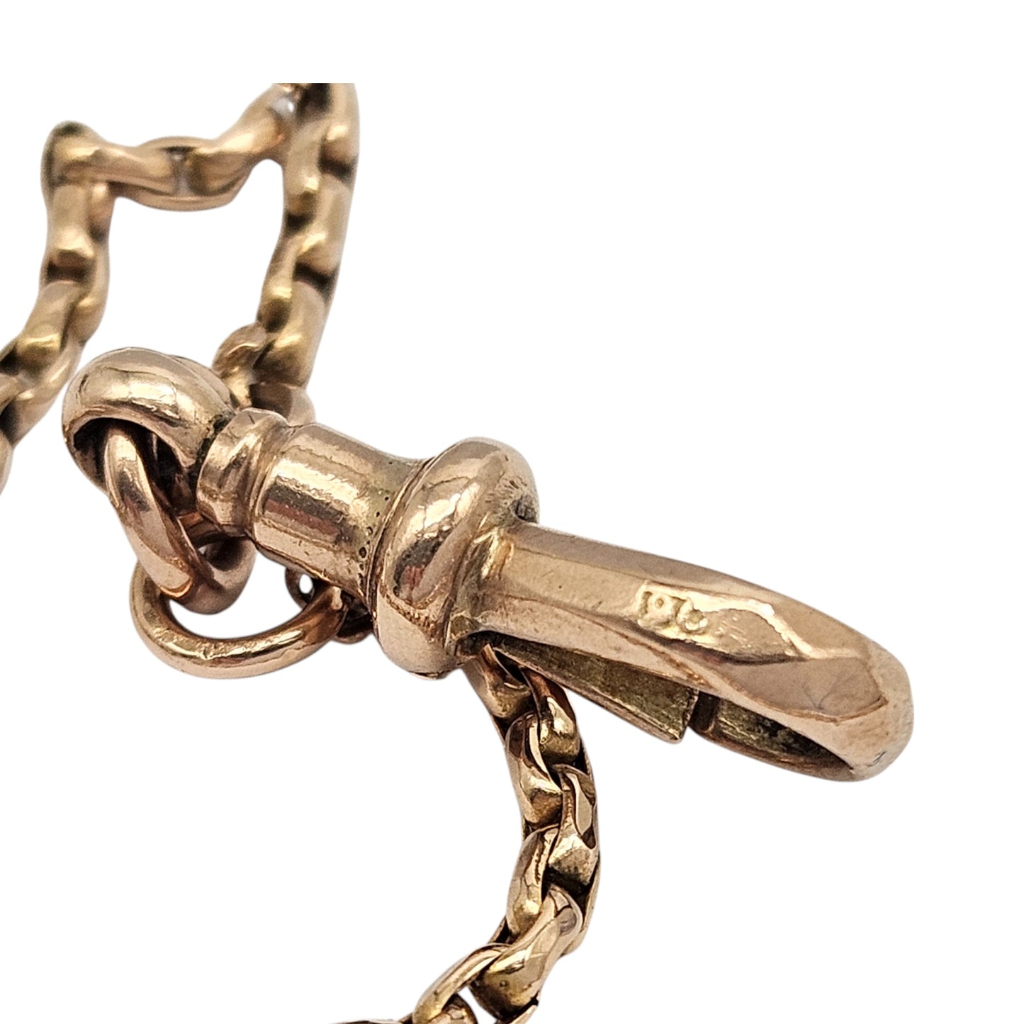 Antique 9ct Rose Gold Guard Chain c.1900 L 143 cm 14.7 g.