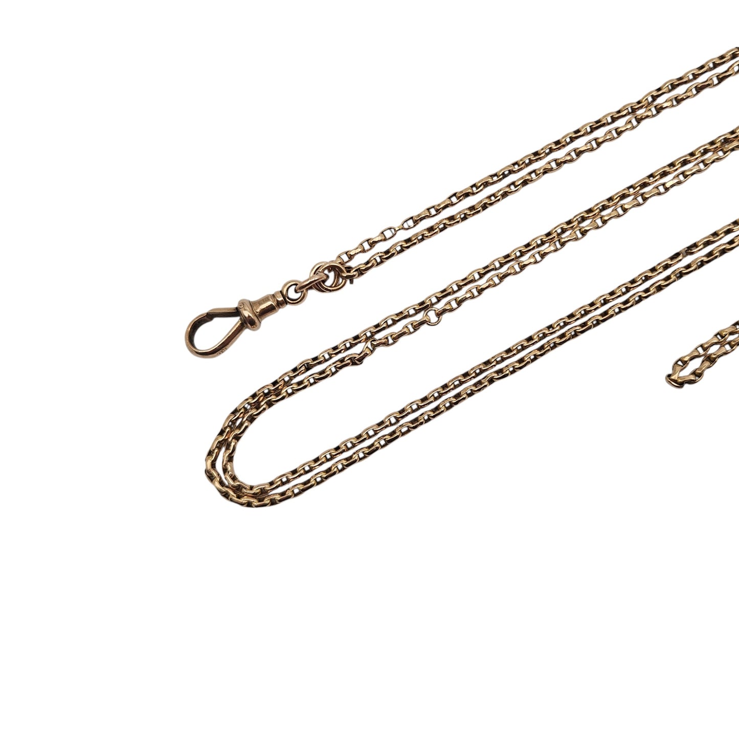 Antique 9ct Rose Gold Guard Chain c.1900 L 143 cm 14.7 g.