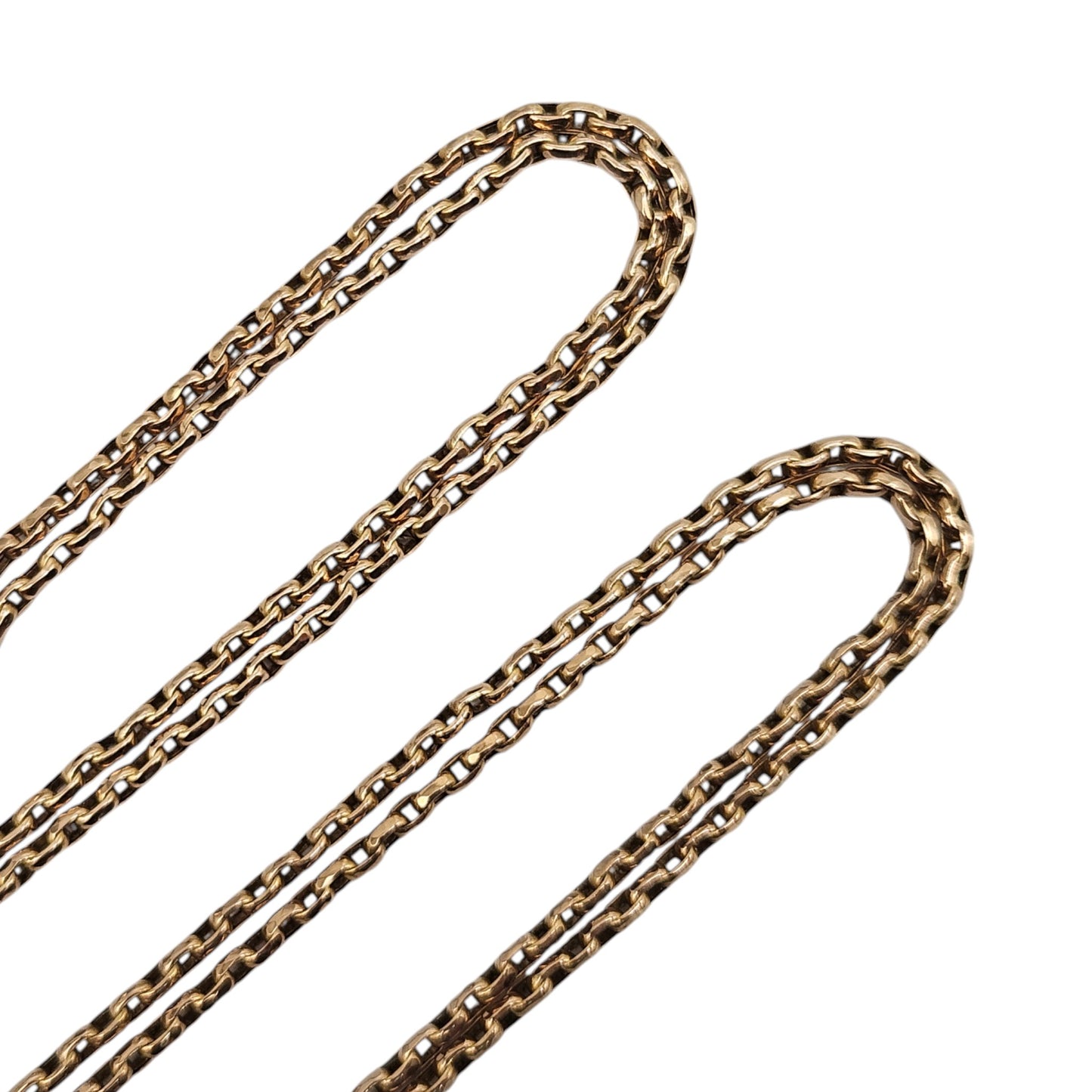 Antique 9ct Rose Gold Guard Chain c.1900 L 143 cm 14.7 g.
