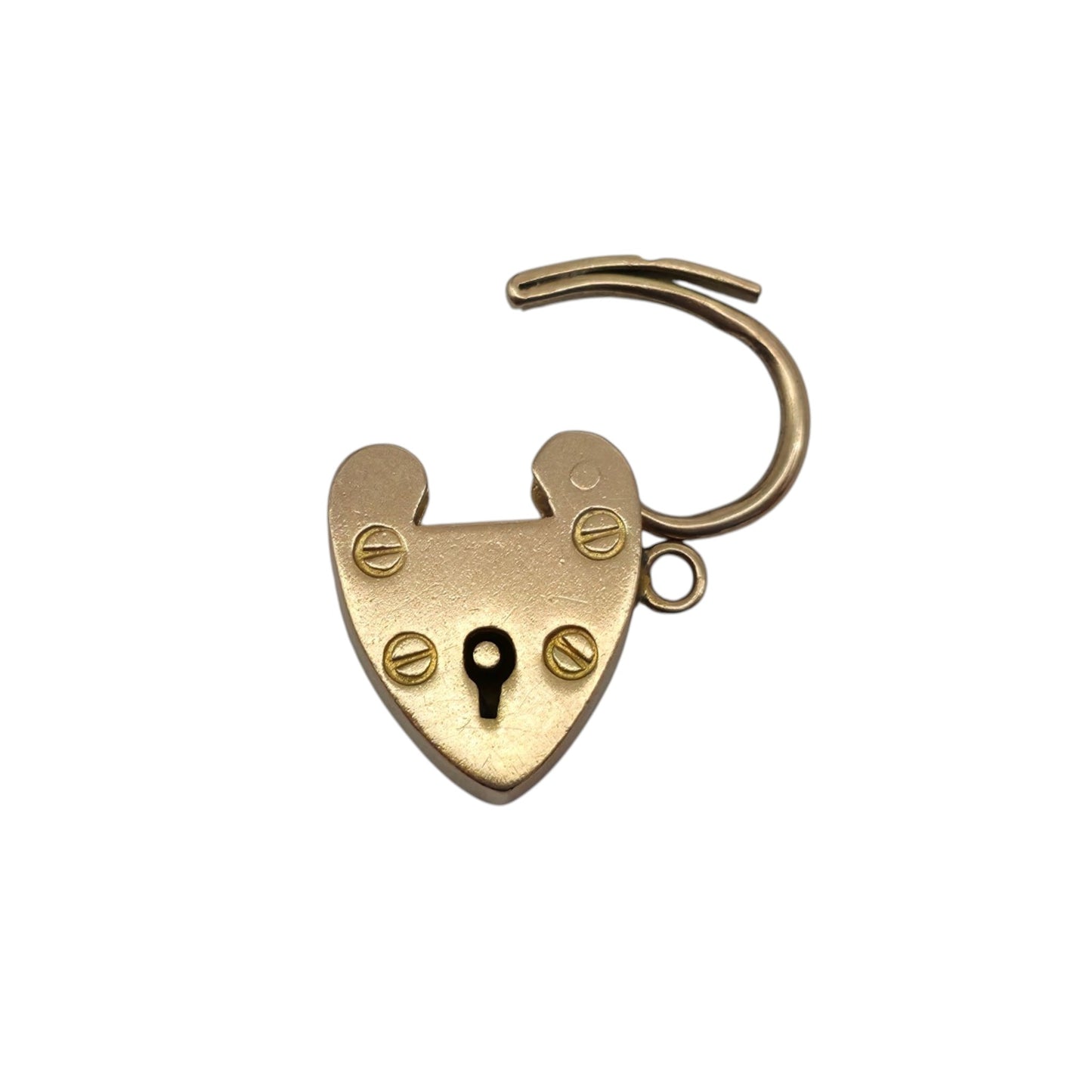 Antique 9ct Rose Gold Heart Shaped Padlock c.1900 L 2.0 cm 2.4 g.