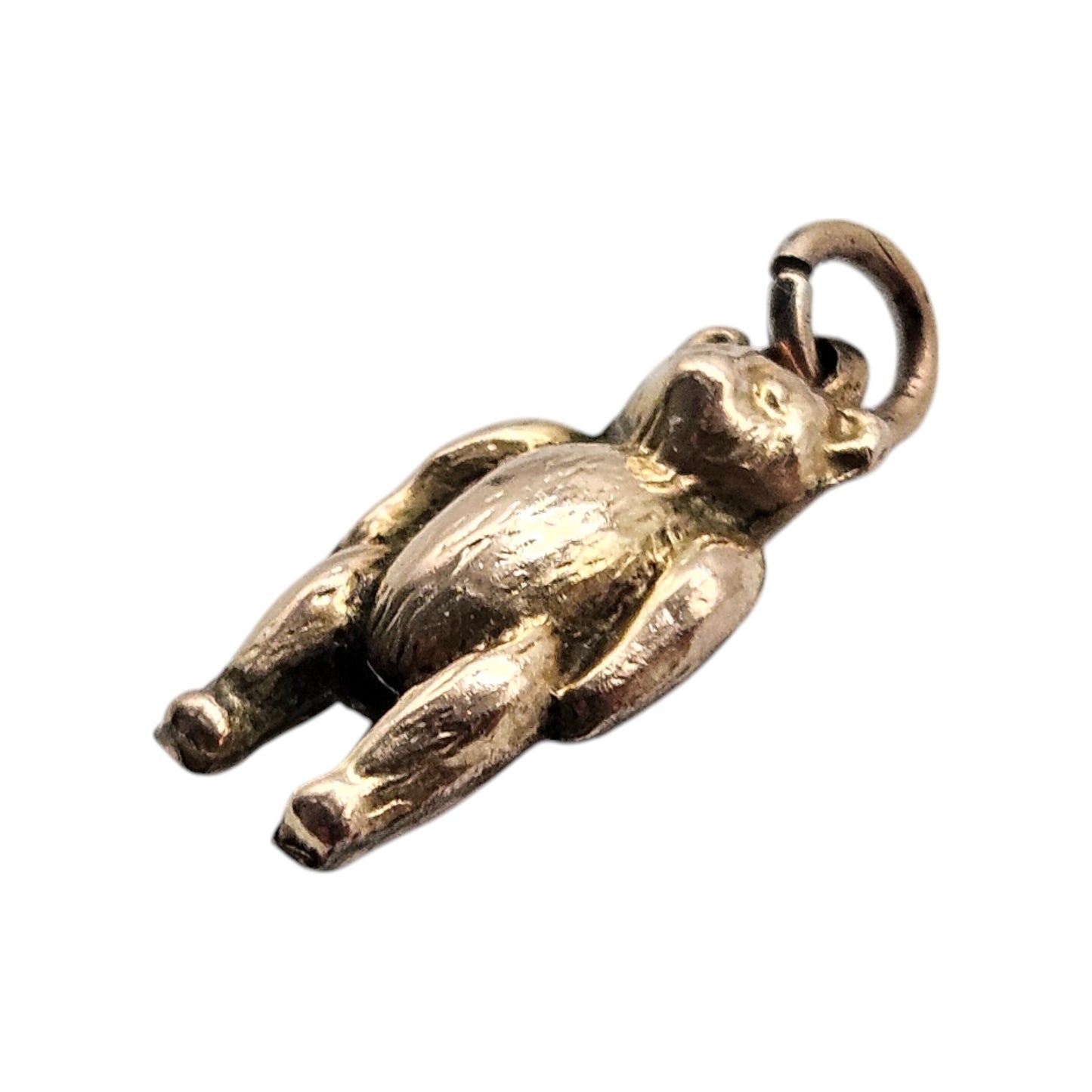 Antique 9ct Rose Gold Teddy Bear Charm c.1920 L 1.4 cm 0.4 g.