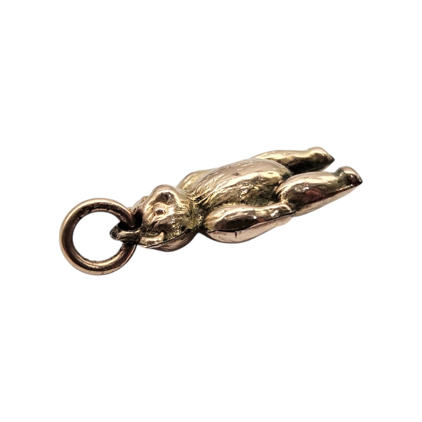 Antique 9ct Rose Gold Teddy Bear Charm c.1920 L 1.4 cm 0.4 g.