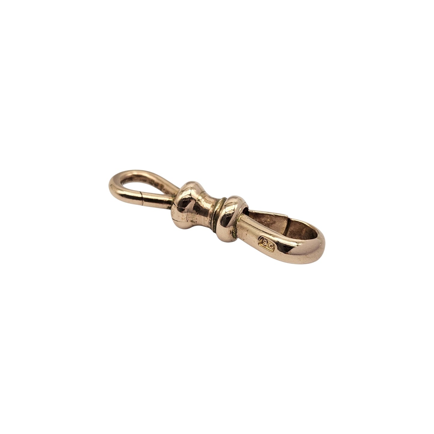 Scarce Antique 9ct Rose Gold Double Dog Clip c.1900 L 2.2 cm 1.5 g.