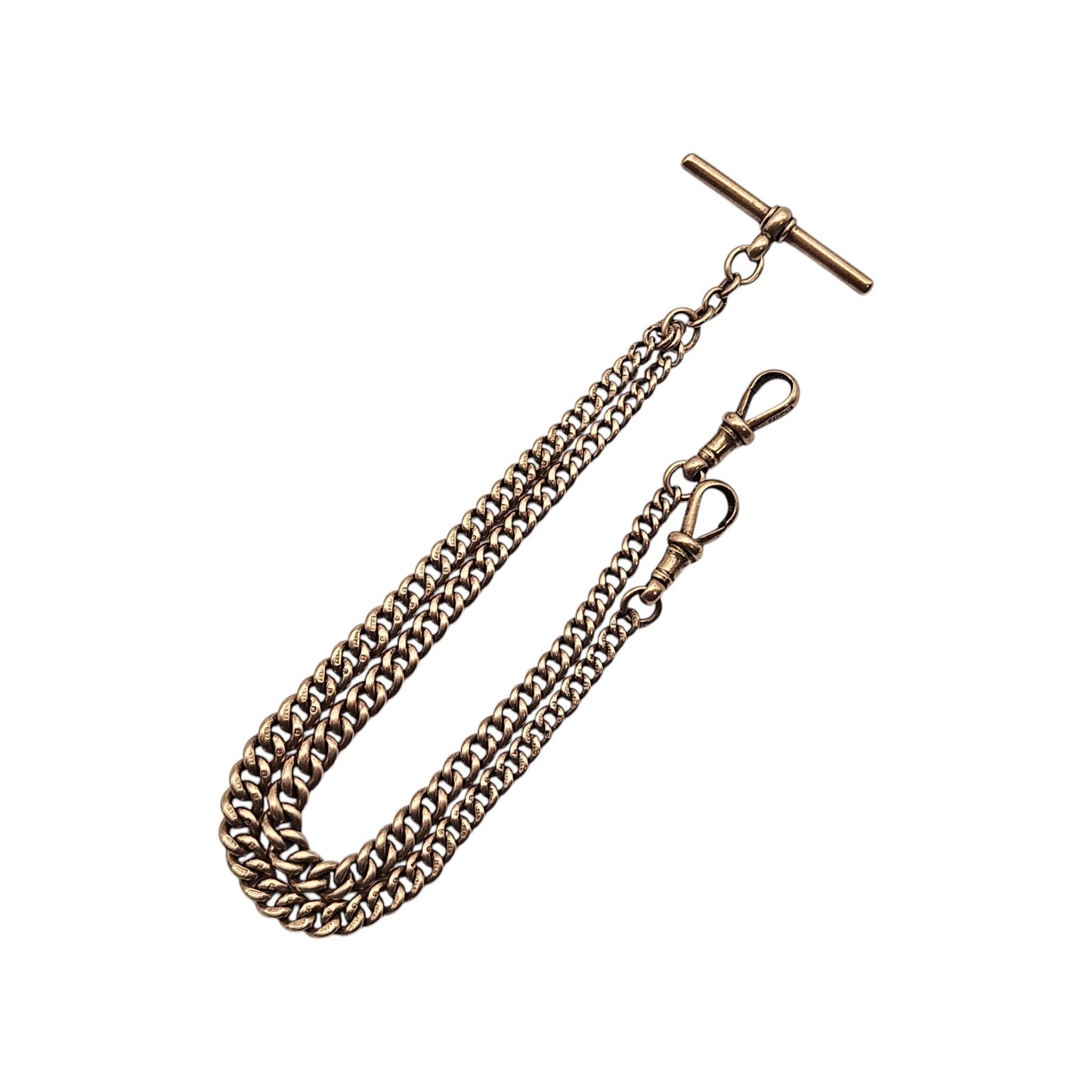 9ct 375 Rose Gold Double Albert Chain 1928 L 39.6 cm 28.9 g