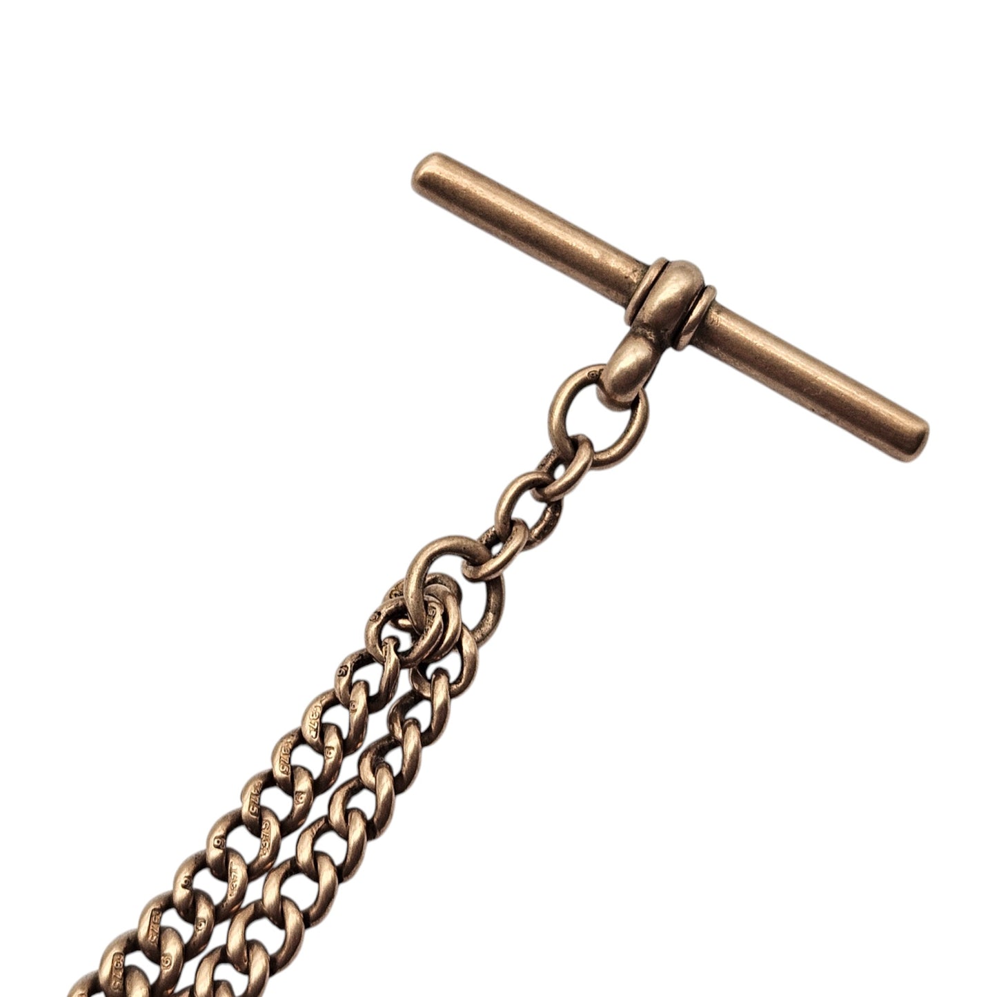 9ct 375 Rose Gold Double Albert Chain 1928 L 39.6 cm 28.9 g