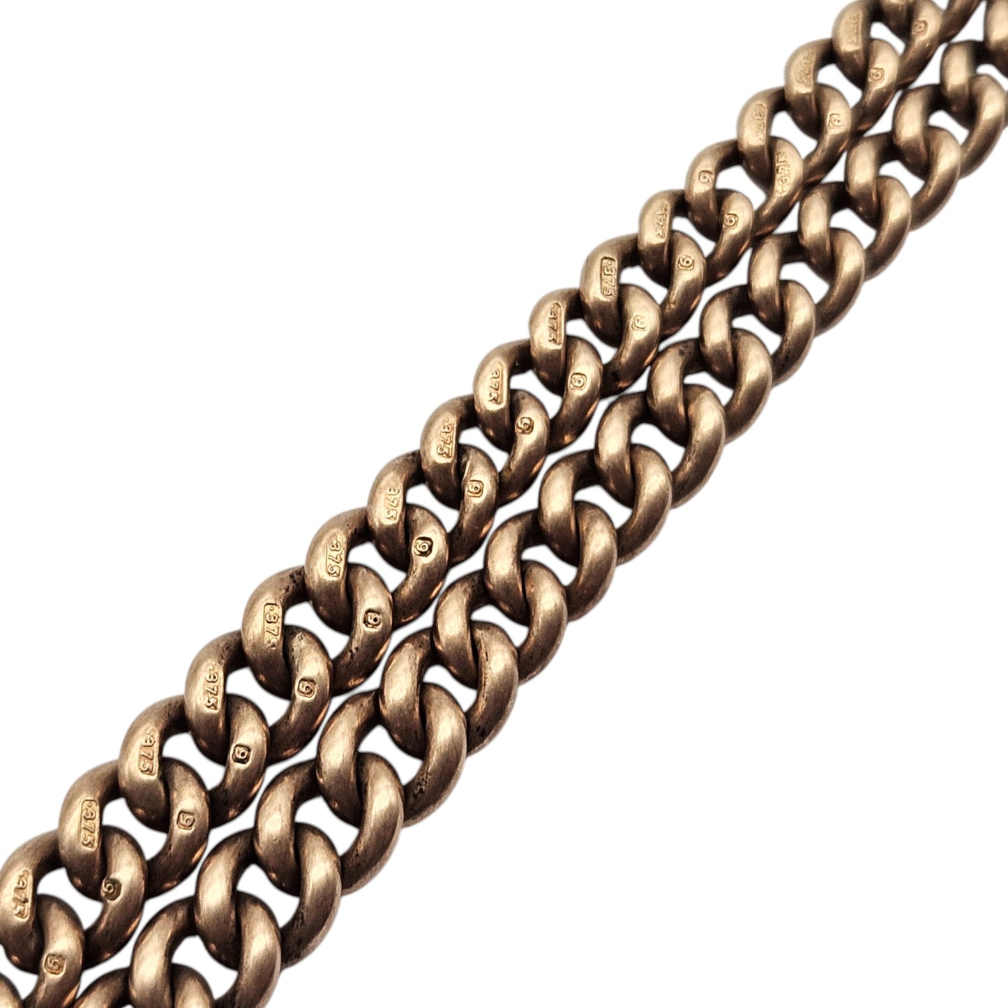 9ct 375 Rose Gold Double Albert Chain 1928 L 39.6 cm 28.9 g