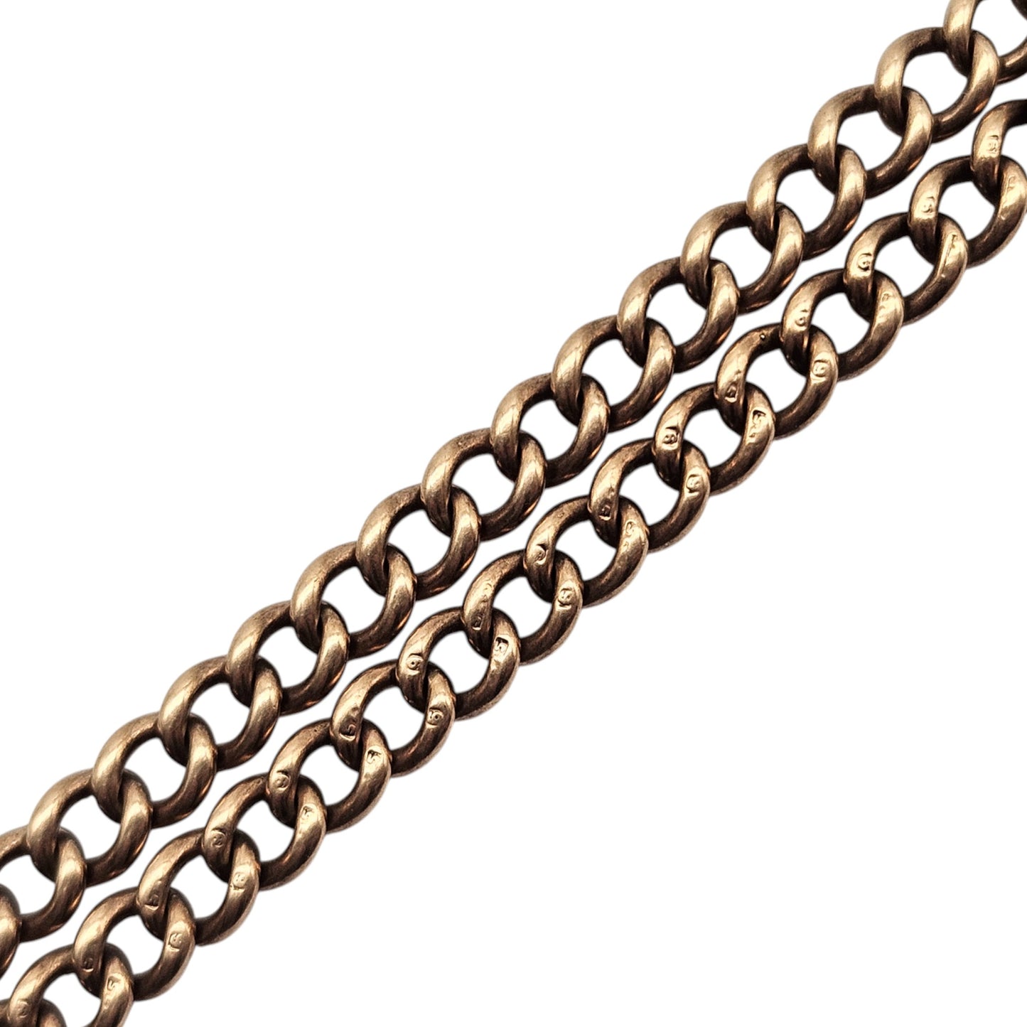 Antique 9ct 375 Rose Gold Double Albert Chain c.1923 L 39.2 cm 29.2 g.