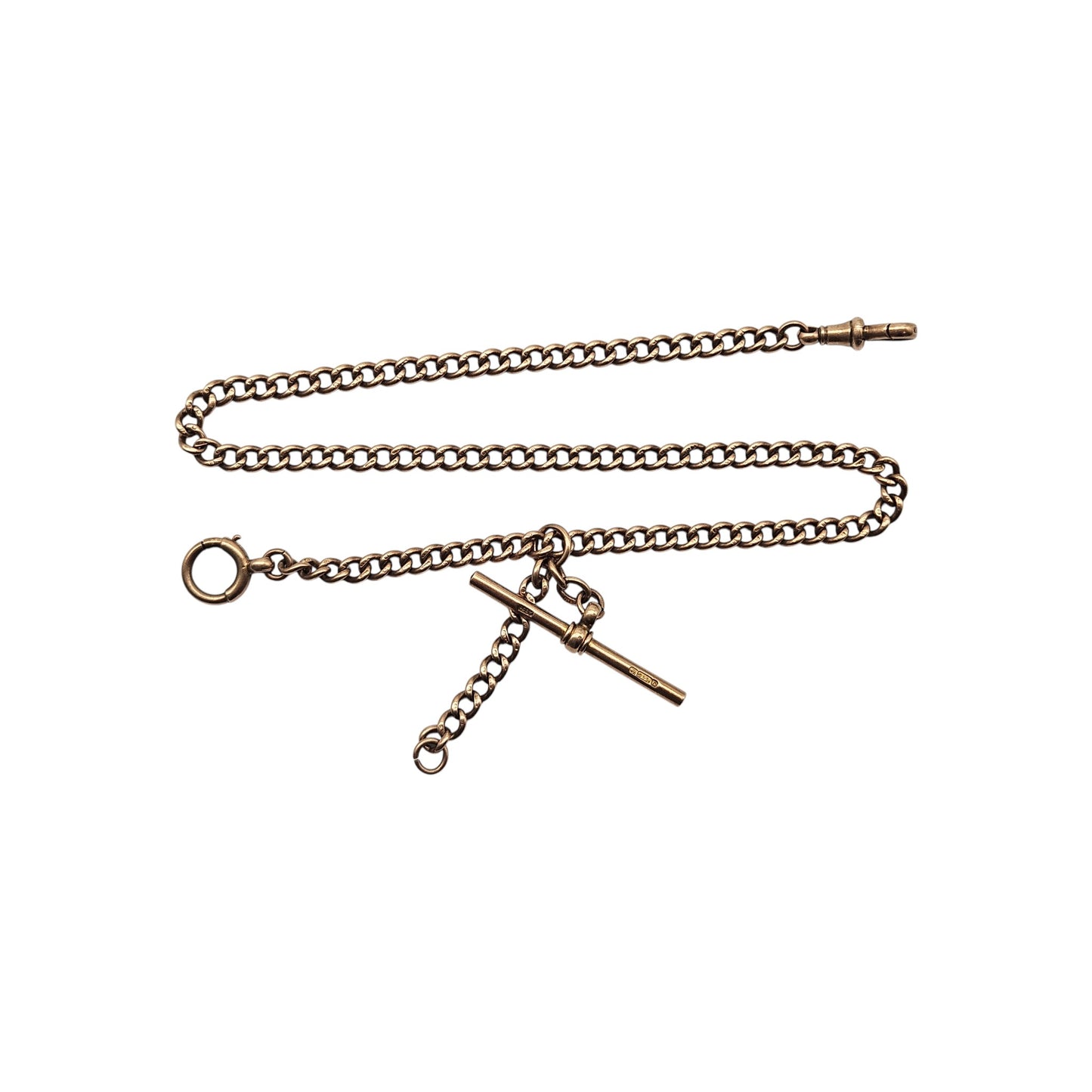Antique 9ct 375 Rose Gold Double Albert Chain c.1923 L 39.2 cm 29.2 g.