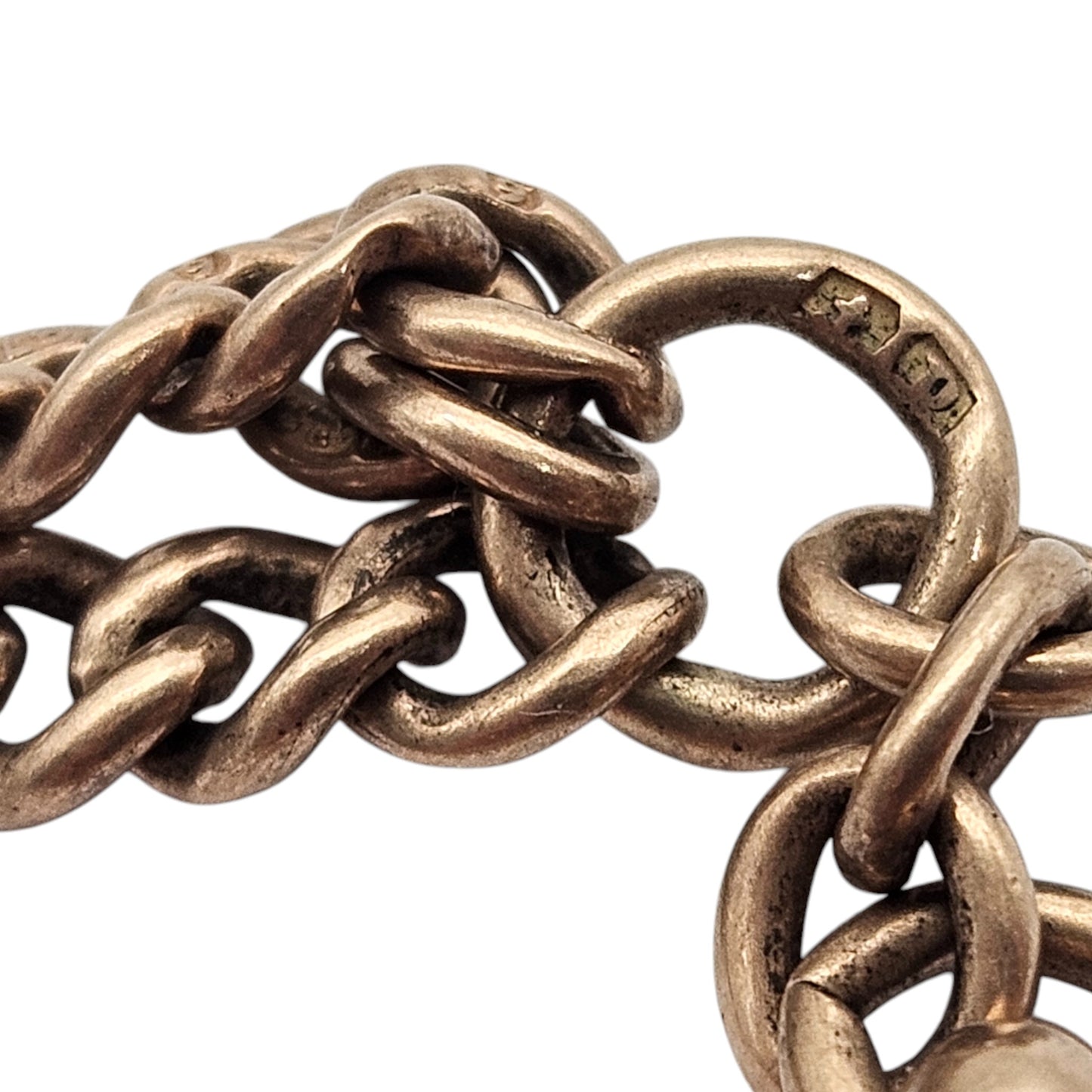 9ct 375 Rose Gold Double Albert Chain 1928 L 39.6 cm 28.9 g