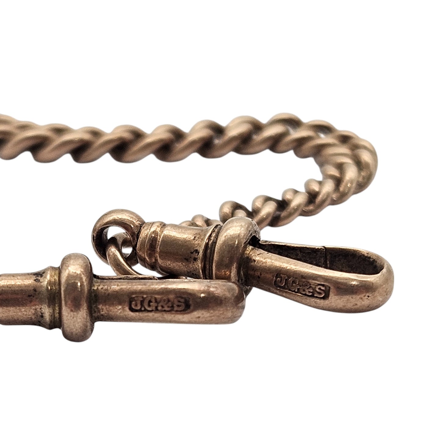 9ct 375 Rose Gold Double Albert Chain 1928 L 39.6 cm 28.9 g